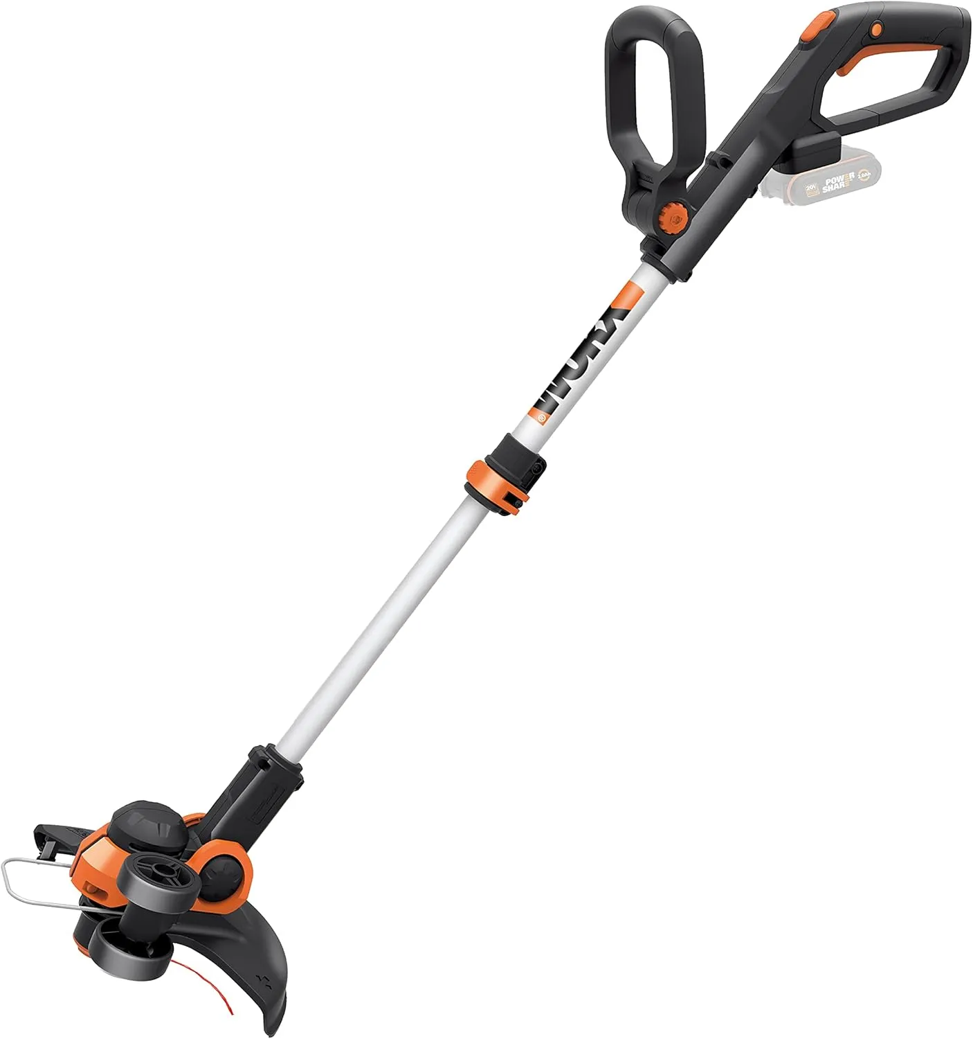 WORX WG163E.9 Akku Rasentrimmer 20V – Rasen – 2-in-1 Funktion: Rasentrimmer und Kantenschneider – Inkl. Distanzschutz, Kantenschneiderad, Fadenspule – Ohne Akku & Ladegerät