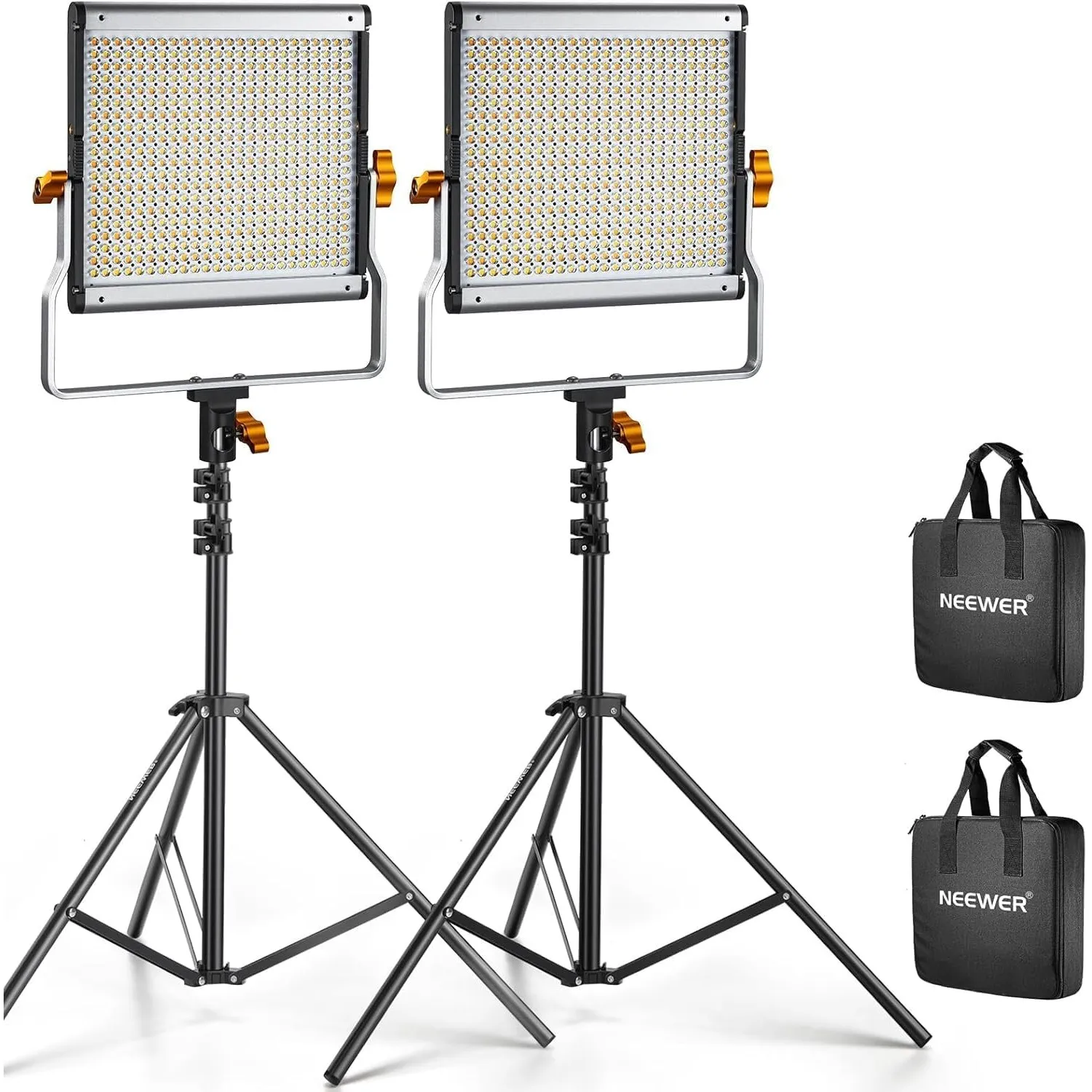 NEEWER 2er Pack dimmbares Bi Color 480 LED Videolicht Set, 3200K-5600K