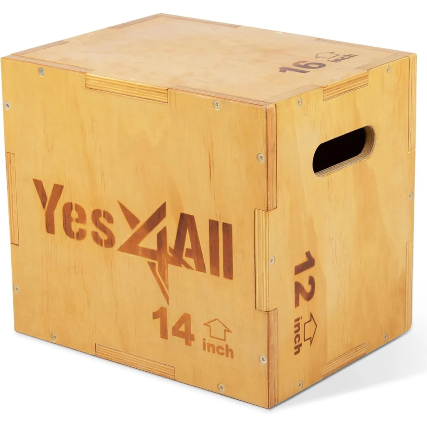 Yes4All Plyo-Box aus Holz, 3-in-1, rutschfeste Step-Up-Box für Workout, plyometrische Sprungbox für Seilspringen, Sprin…