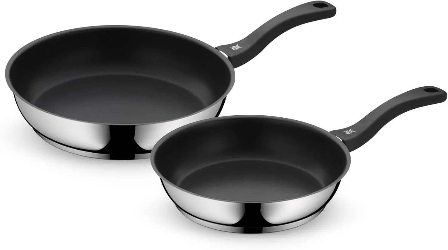WMF Devil Pfannenset Induktion 2-teilig – Bratpfannen 24, 28 cm – Edelstahl Cromargan Antihaft Pfannen Set, beschichtet…