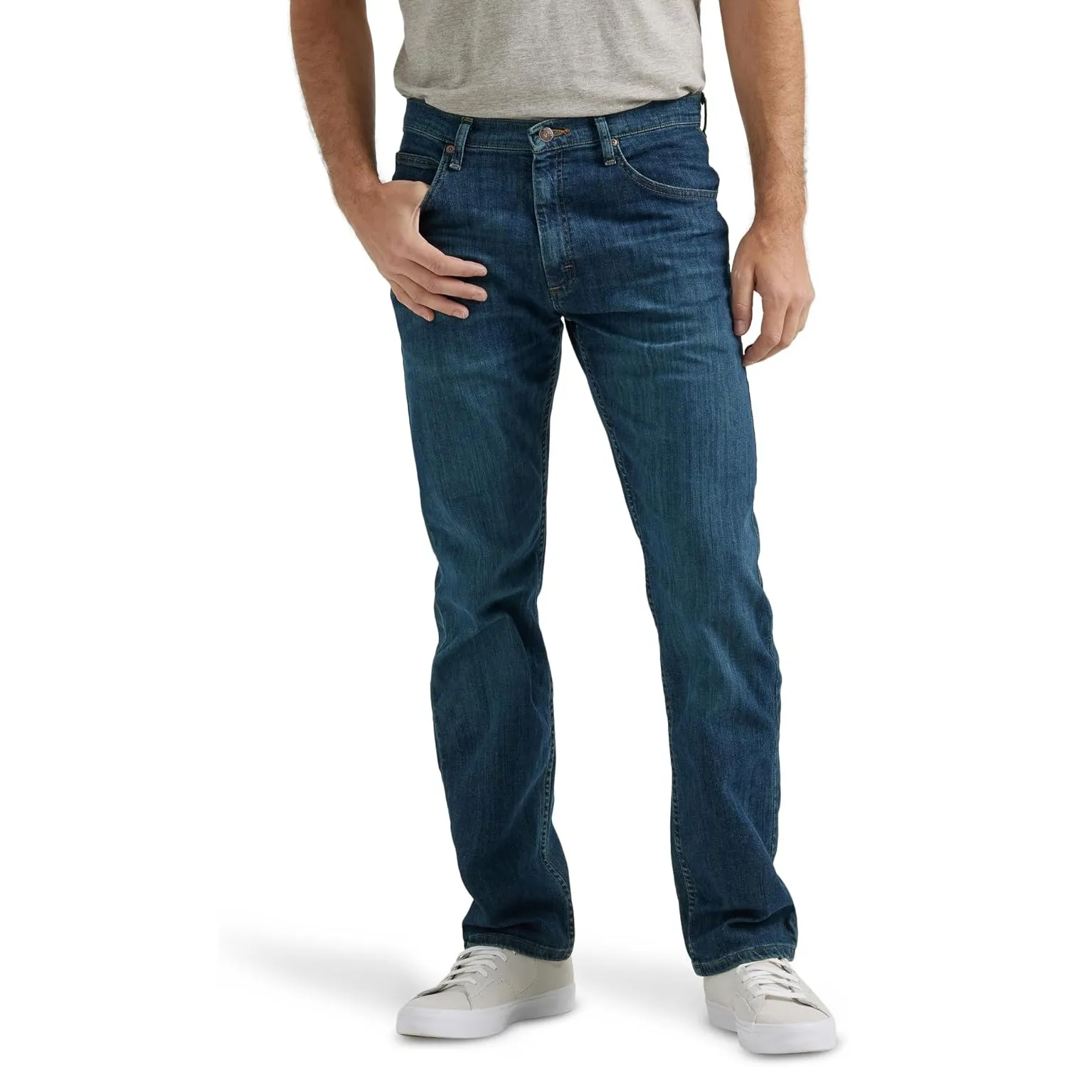 Wrangler - Jeans Herren - Regular Straight Fit - Authentics - Dunkel Stonewash