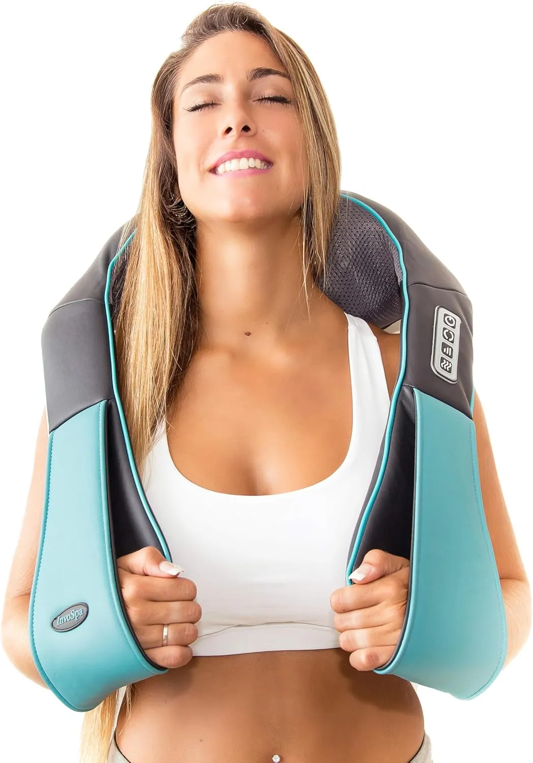Shiatsu Rücken-, Schulter- und Nackenmassagegerät mit Wärme - Deep Tissue 3D Knetkissenmassagegerät für Nacken, Rücken,…