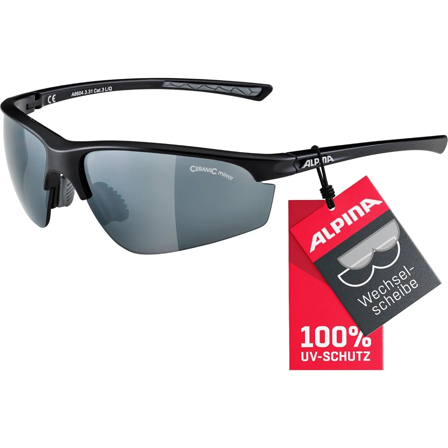 ALPINA TRI-EFFECT 2.0 - Indiv. Anpassbare, Bruchsichere Wechselscheiben Sport- & Fahrradbrille Mit 100% UV-Schutz Für E…