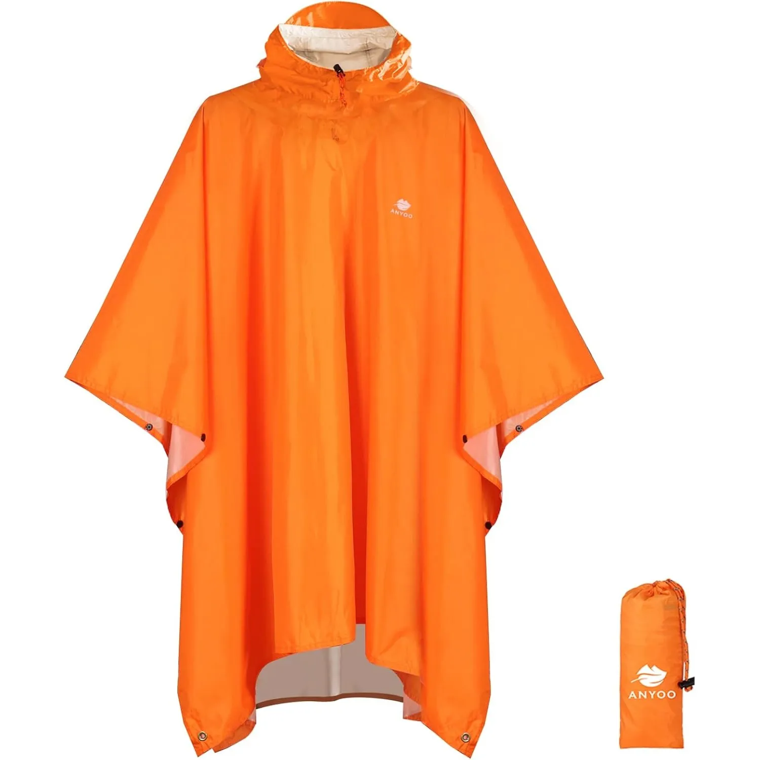 ANYOO Wasserdichter Regenponcho Leicht Wiederverwendbar Unisex Vielseitig | Ripstop, Atmungsaktiv, Faltbare, Kompakt, m…