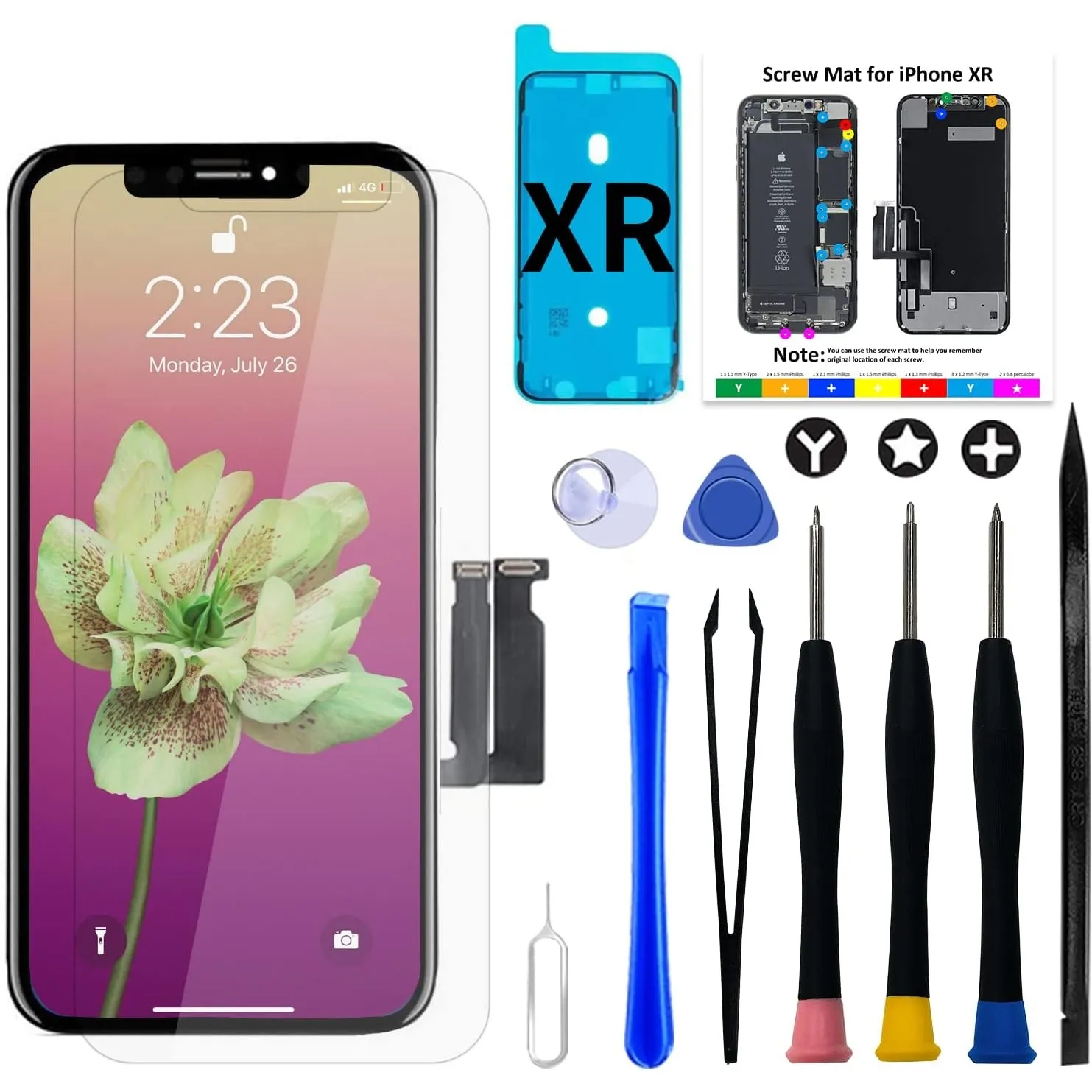 Display für iPhone Xr Bildschirm 6,1" FHD COF Touch LCD Ersatz Reparaturset