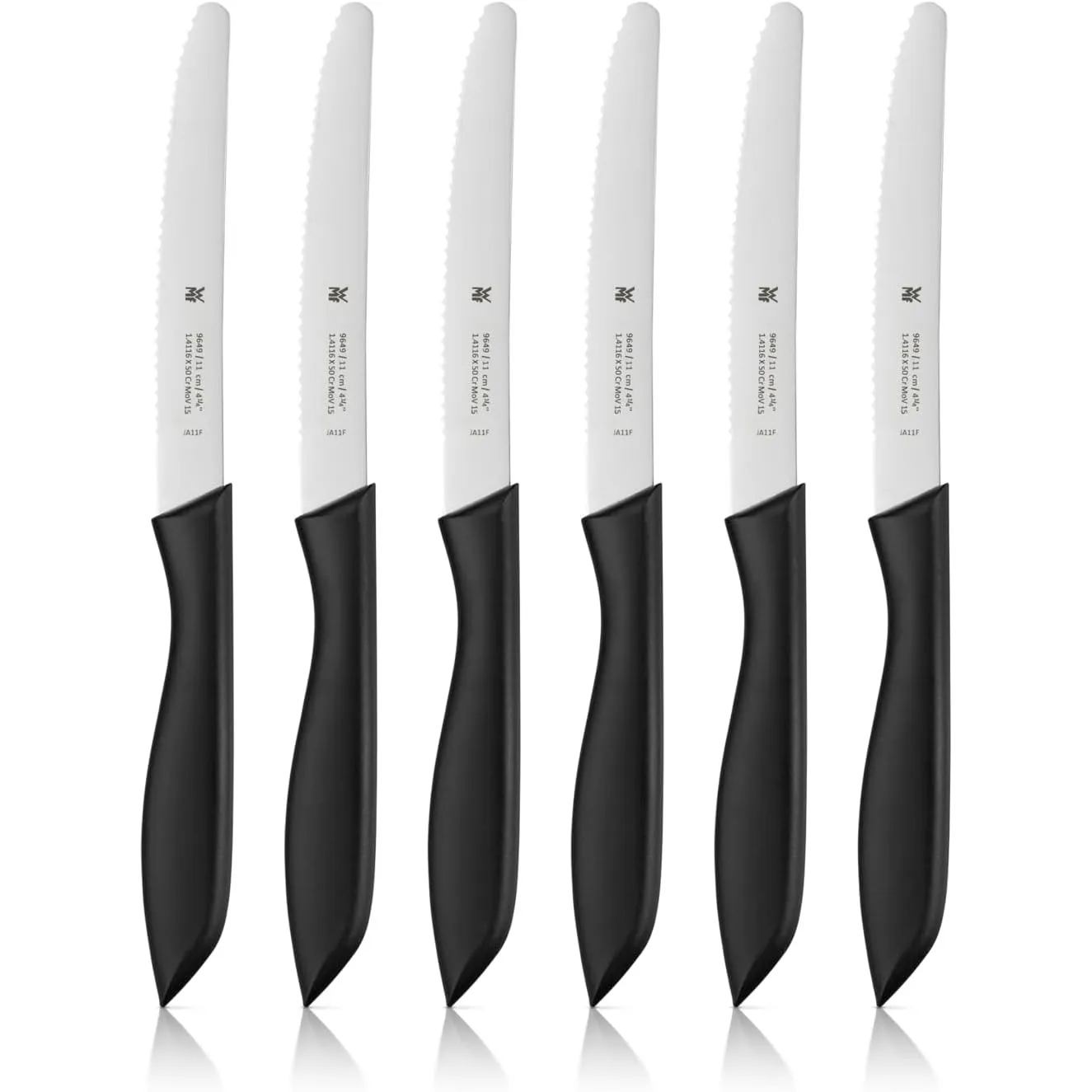 WMF Classic Line Frühstücksmesser Set 6-teilig, 23 cm, Brötchenmesser Wellenschliff, Brotzeitmesser, Spezialklingenstah…