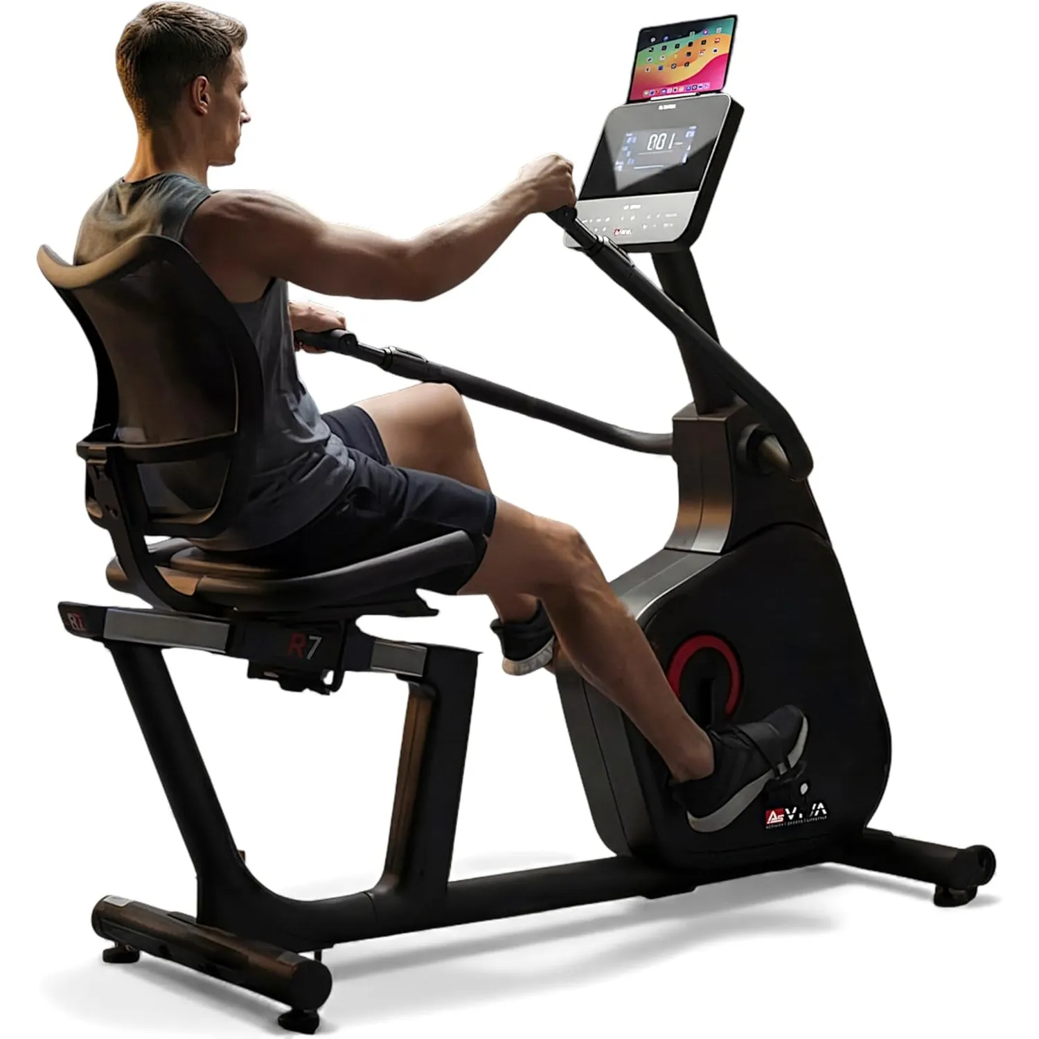 AsVIVA R7 2in1 Liegeergometer, Ganzkörper Heimtrainer, Magnetbremse