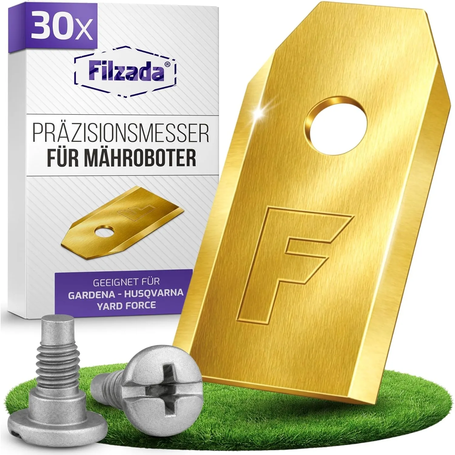 Filzada® 30x Mähroboter Messer kompatibel mit Husqvarna Automower, Gardena