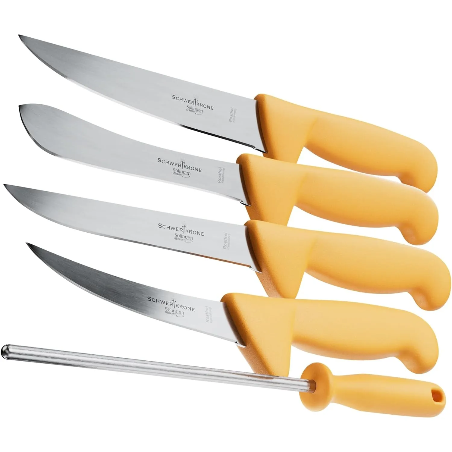 Schwertkrone® Metzgermesser Set 5-Teilig [MADE IN SOLINGEN - DE] - Schneidemesser - Solinger Küchenmesser Set - Kitchen…