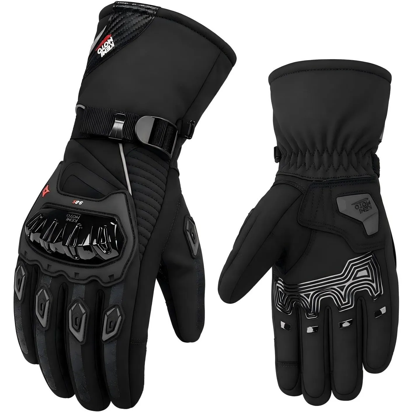 KEMIMOTO Winter-Motorradhandschuhe, wasserdicht, warm, mit Touchscreen