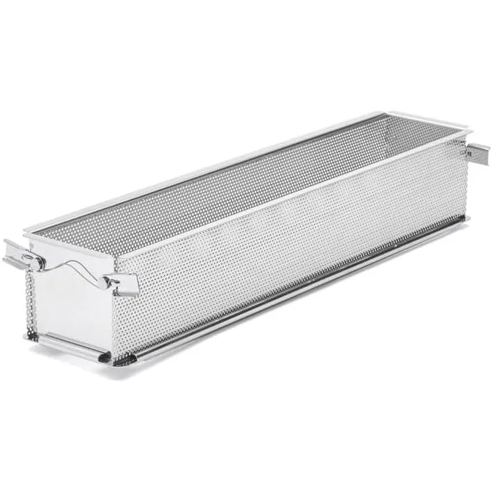 De Buyer - Rechteckige Backform zum Aufklappen aus perforiertem Edelstahl - 48 x 9 x 8,5 cm - 3210.48, Grau