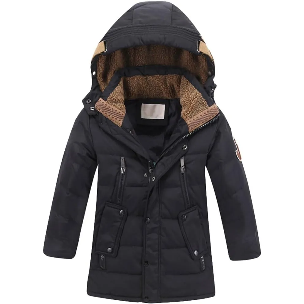 Vogstyle Jungen Winterjacke mit Kapuze Jacken Blouson Kinder Kapuzenparka Warm Blouson Wintermantel