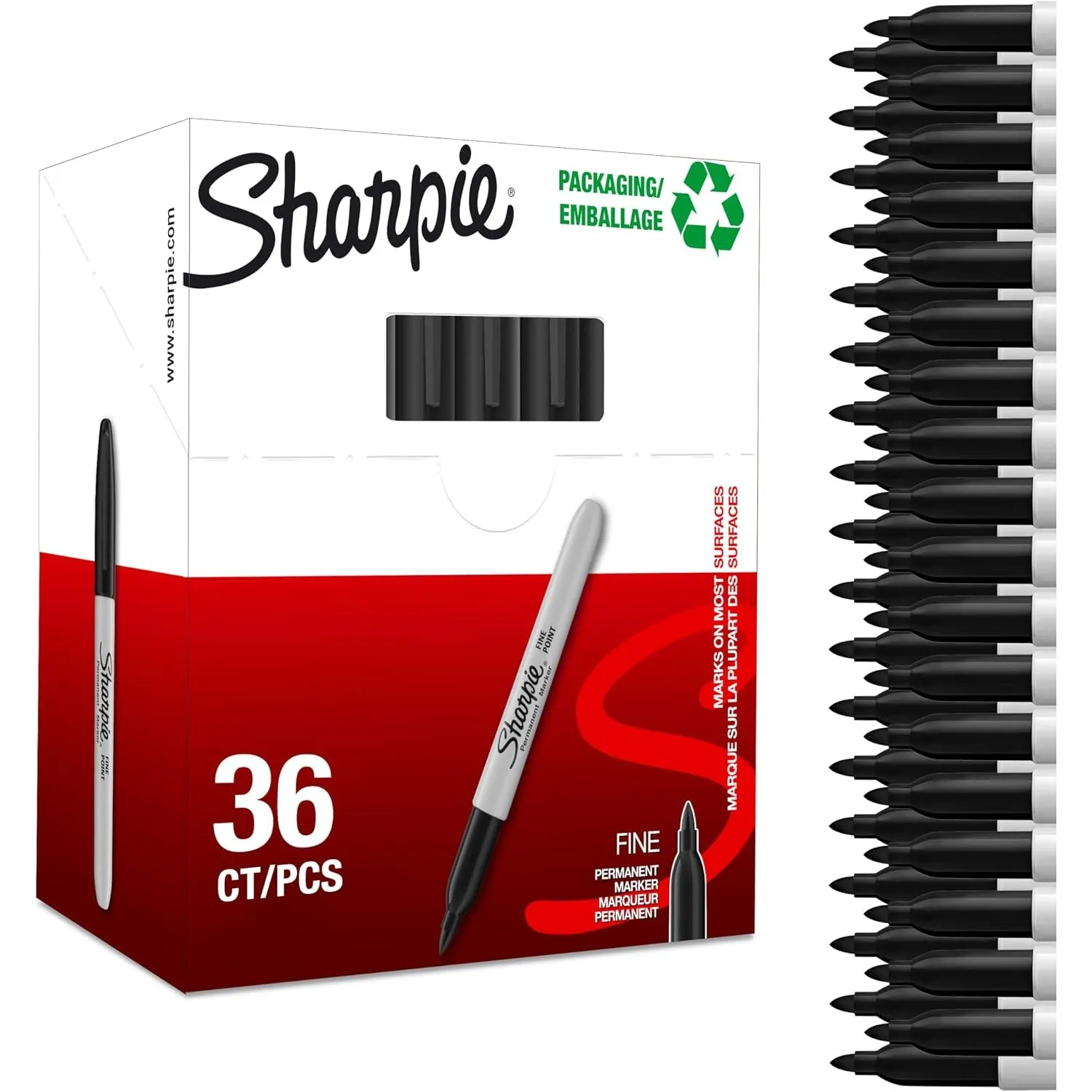 Sharpie Permanent Marker | Marker Stifte mit feiner Spitze | schwarze Tinte | 36 Stück Market Set