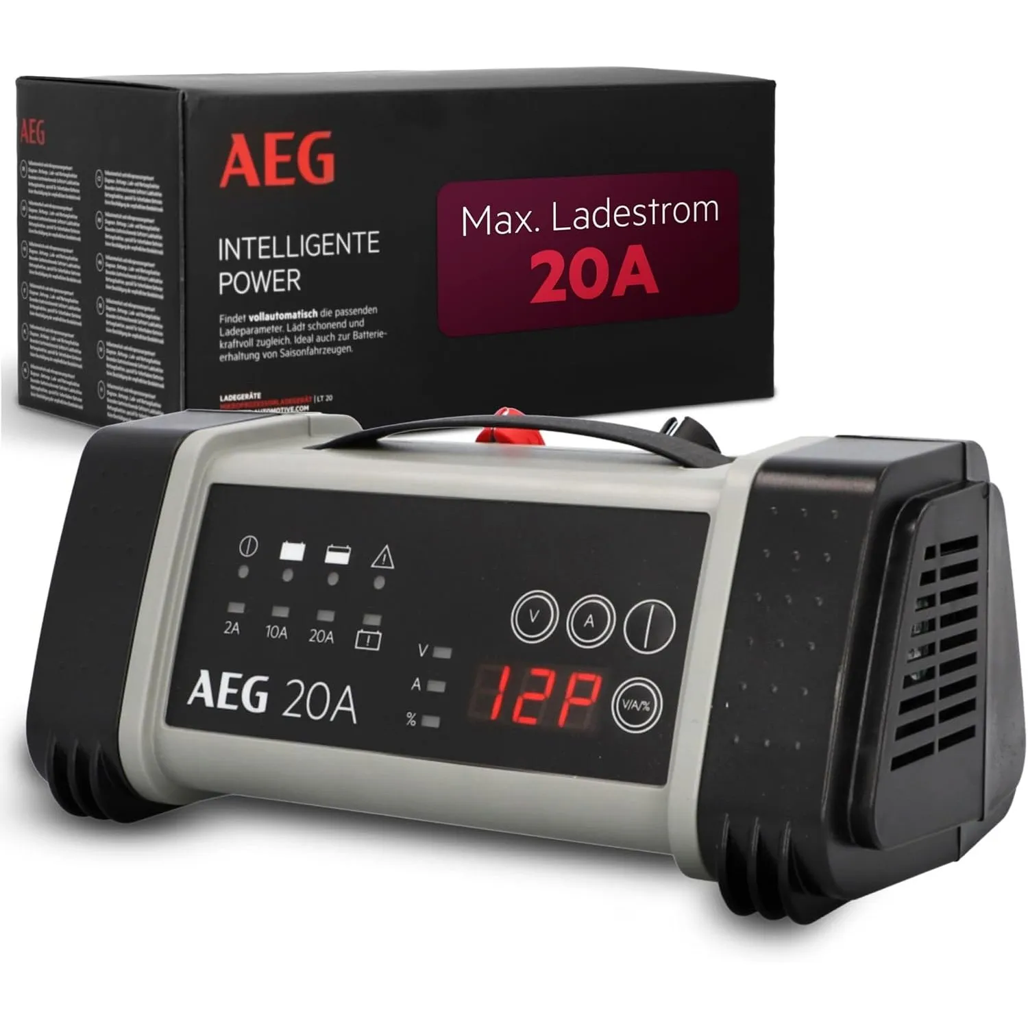 AEG Mikroprozessor Batterieladegerät LT 20, 20A für 12/24V Autobatterien, 9-stufig, Power Supply, intelligente Ladefunk…