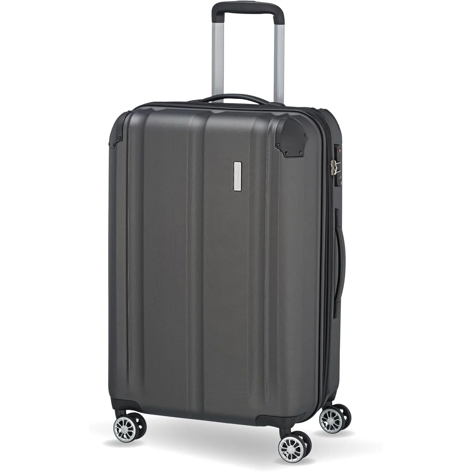 Travelite Hartschalenkoffer mittelgroß, erweiterbar, 4 Rollen, City, Trolley mit kratzfester Oberfläche, TSA Schloss, D…
