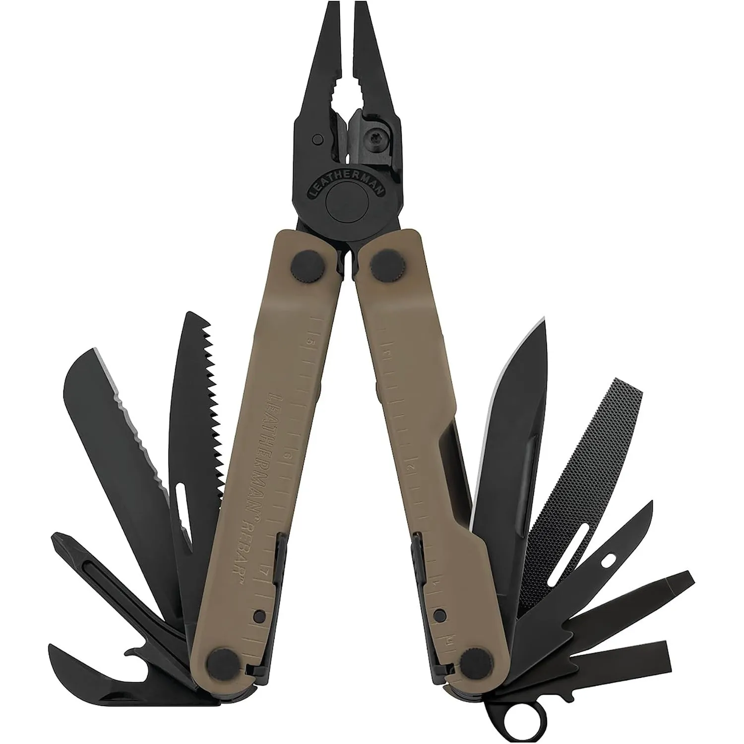 Leatherman Rebar Multi-Tool, Schwarzer Edelstahl, Braun