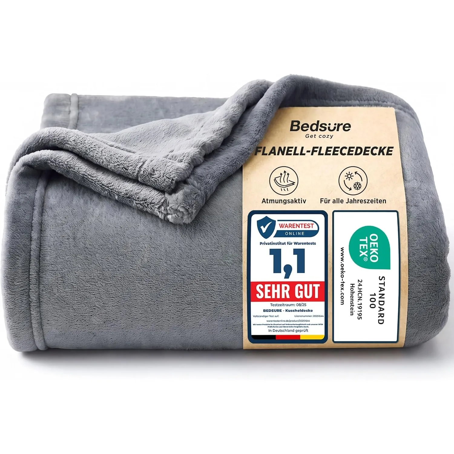 BEDSURE Kuscheldecke Flauschig Decke Fleecedecke - 150x200cm, Grau