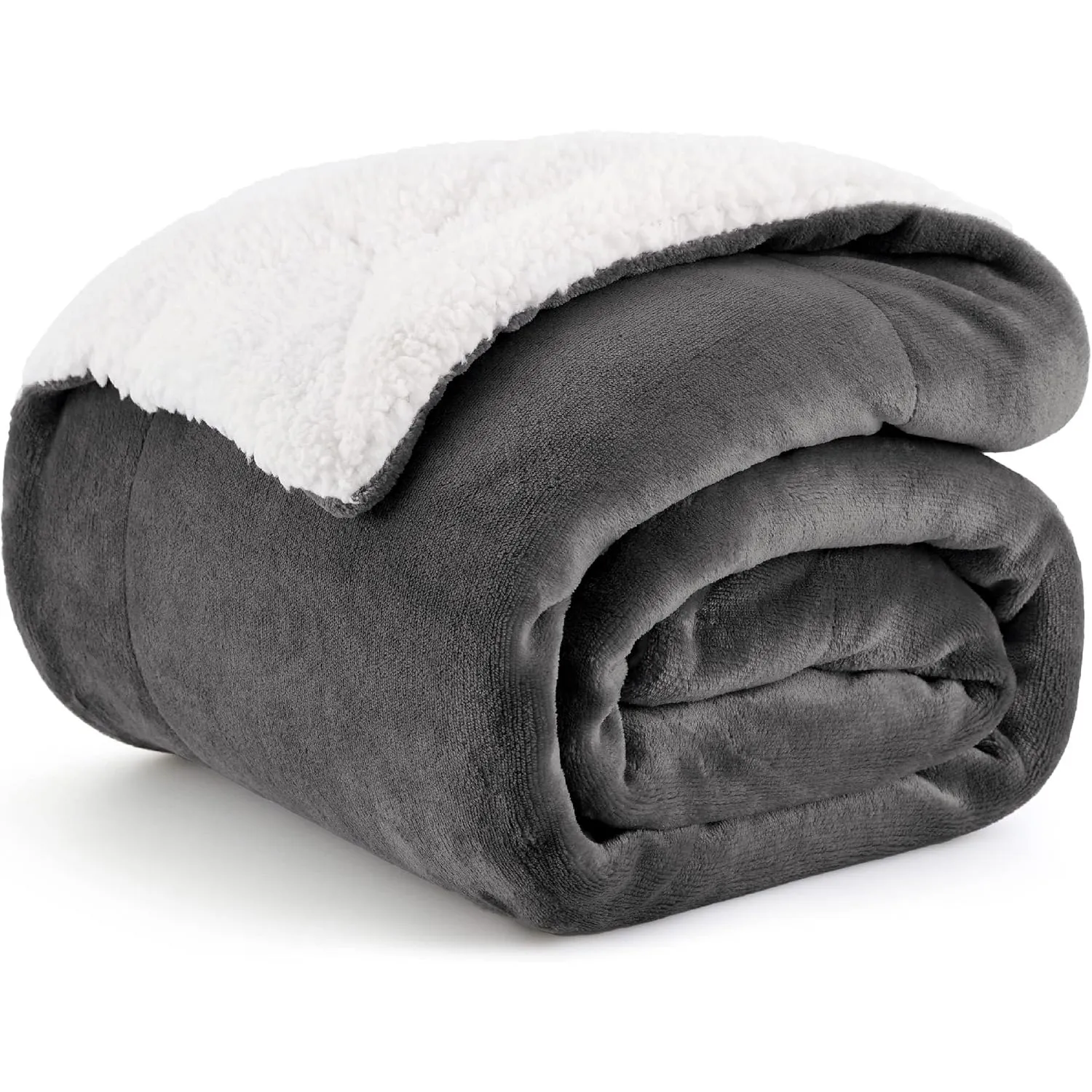 BEDSURE Sherpa Kuscheldecke Flauschig 150x200 - Sofadecke, Anthrazit