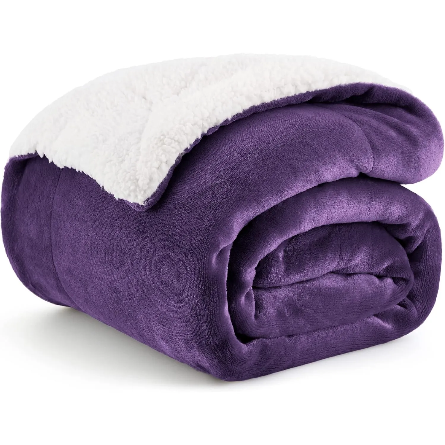 BEDSURE Sherpa Kuscheldecke Flauschig 150x200 - Sofadecke, Violett