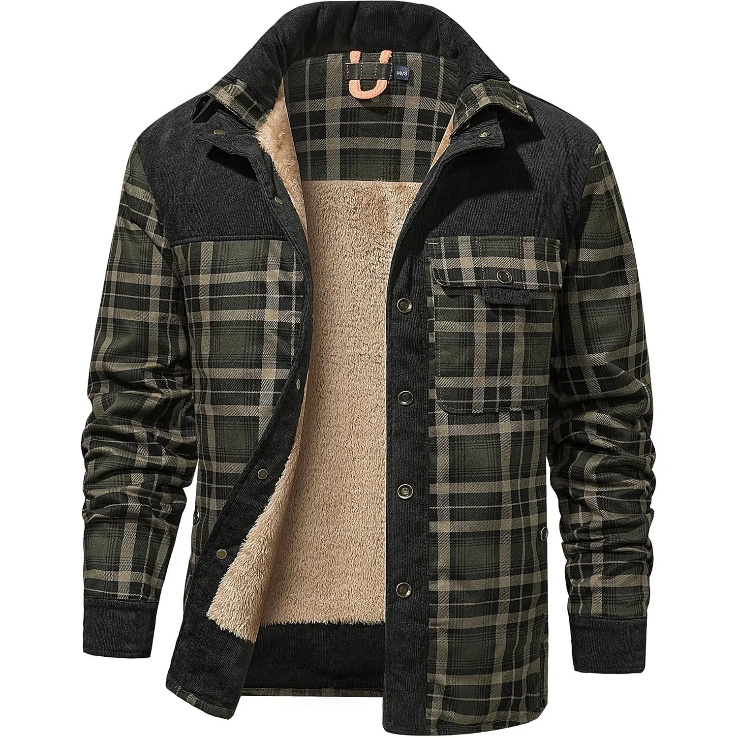 Mr.Stream Herren Thermohemd Flanellhemd Winterjacke Fleecefutter schützendem Innenfutter Holzfällerhemd Arbeitshemd