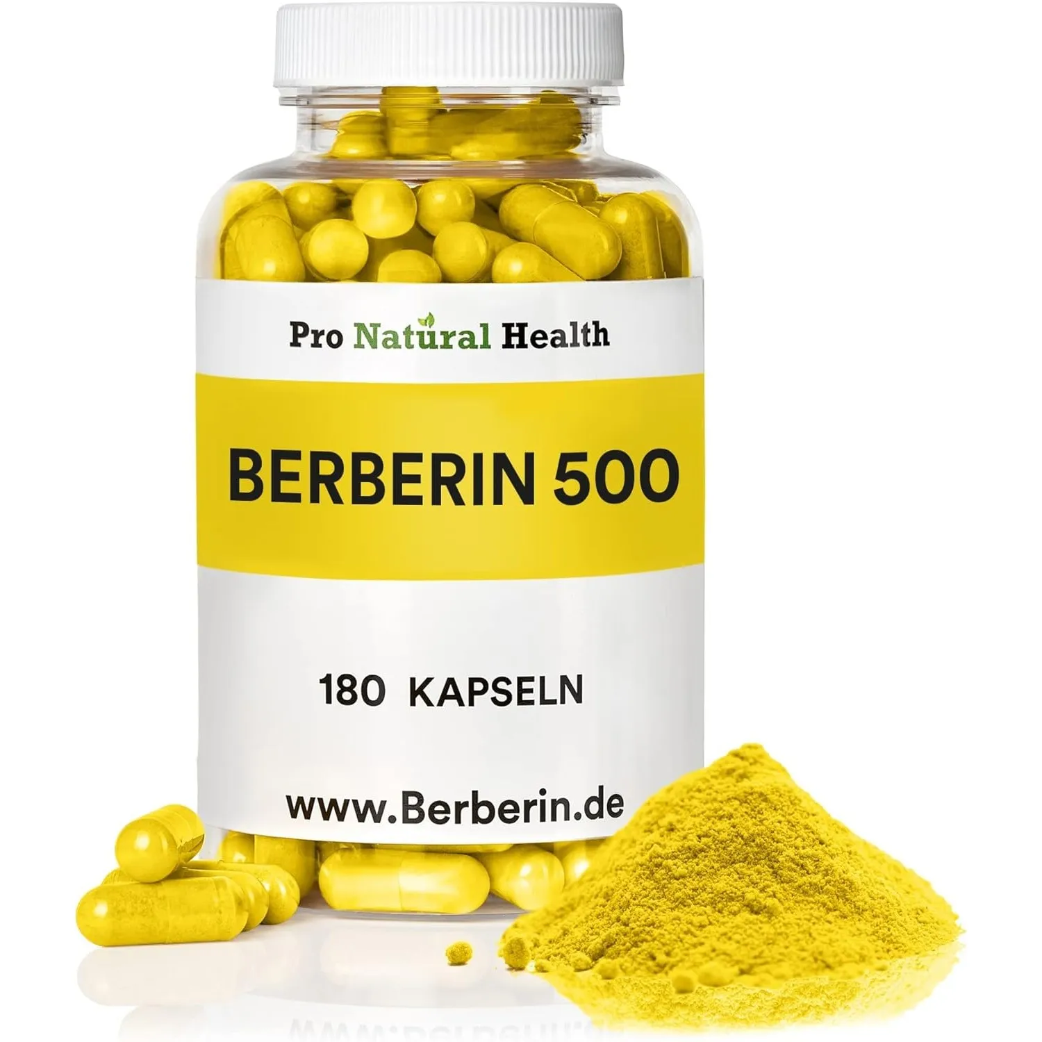 Berberin 500 mg (180 Kapseln) - Made in Germany - vegan - hochdosiert 97% Berberin HCl - natürliches Nahrungsergänzungs…