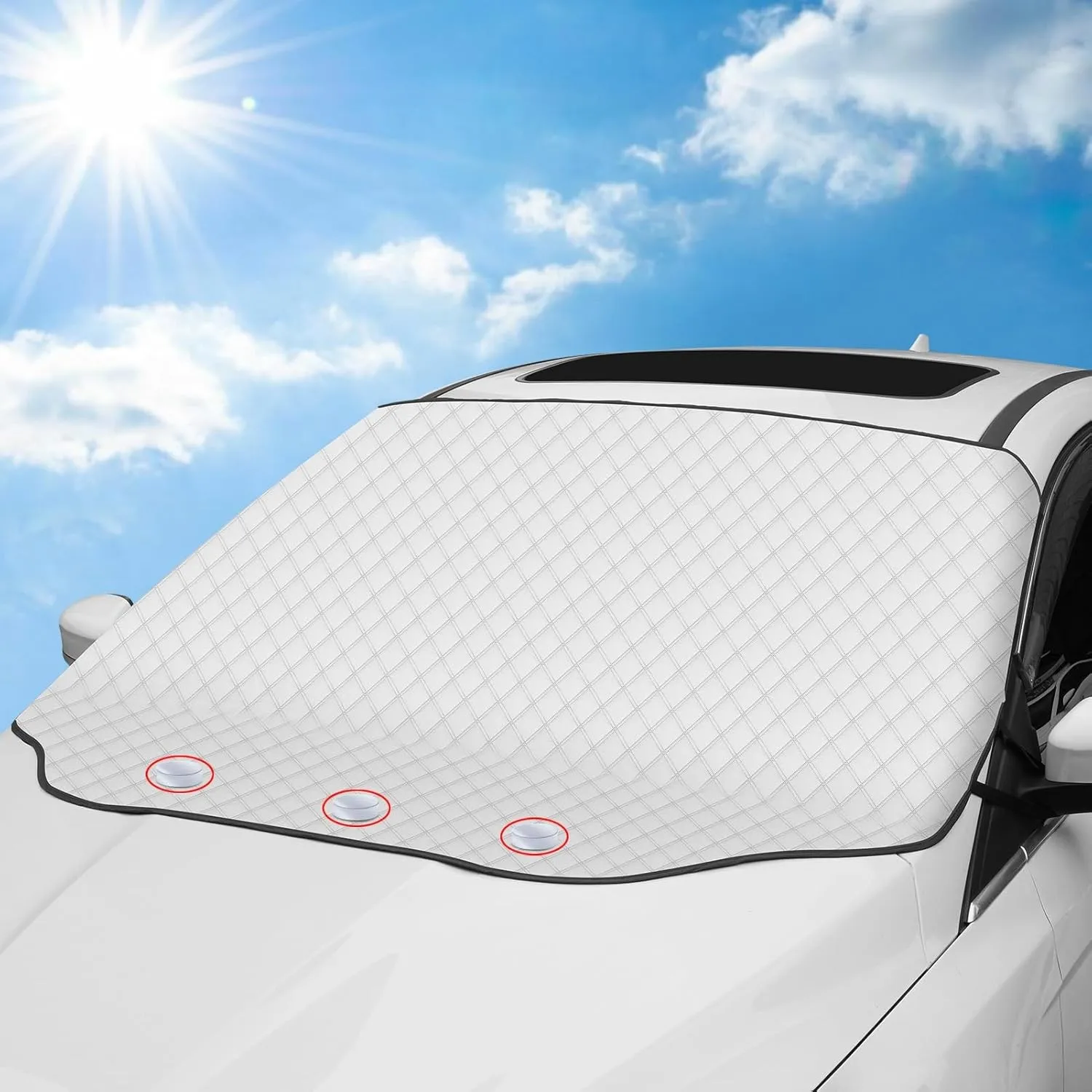 Tevlaphee Sonnenschutz Auto Frontscheibe, Windschutzscheibe Sonnenschutz, UV-Schutz für Sommer, Sonne, Staub, Schnee, E…