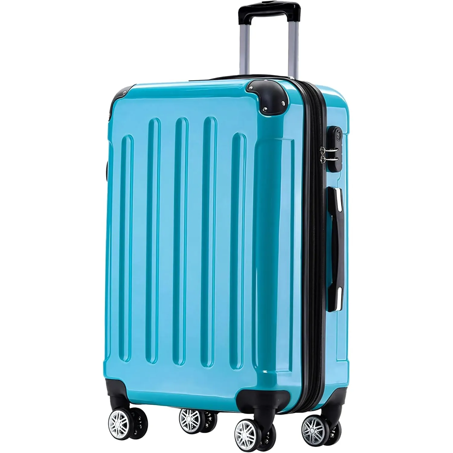BEIBYE Zwillingsrollen 2048 Hartschale Trolley Koffer Reisekoffer Taschen Gepäck in M-L-XL-Set (Türkis, XL)