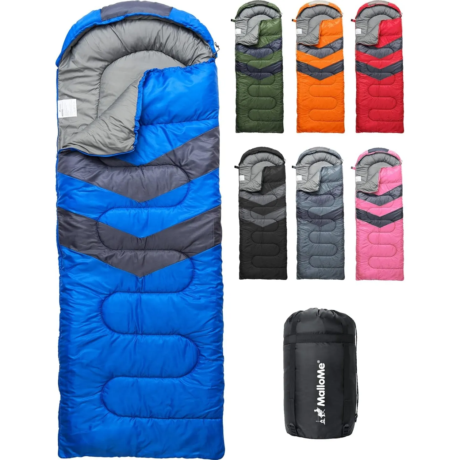 MalloMe Schlafsack für Erwachsene und Kinder, Winter, Sommer, Frühling, Herbst – Daunen für 1 Person – wasserdicht, Sch…