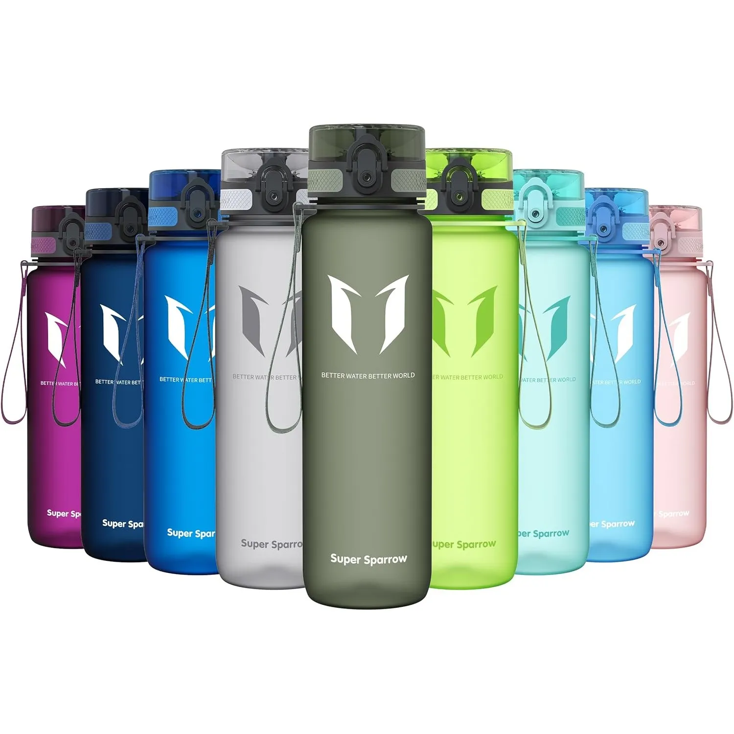 Super Sparrow Trinkflasche - Tritan Wasserflasche - 350ml, 500ml, 750ml, 1000ml - BPA-frei - Ideale Sportflasche - Spor…