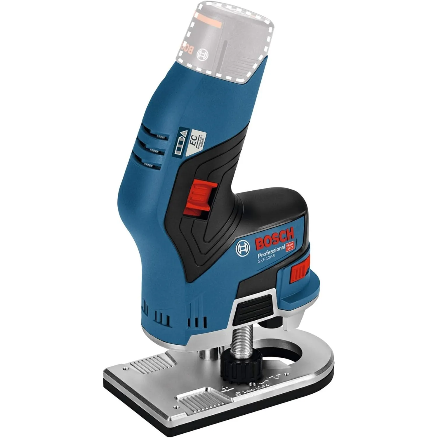 Bosch Professional 12V System Akku Kantenfräse GKF 12V-8 (Fräskopf-Schaft: 8 mm, ohne Akku/ Ladegerät)