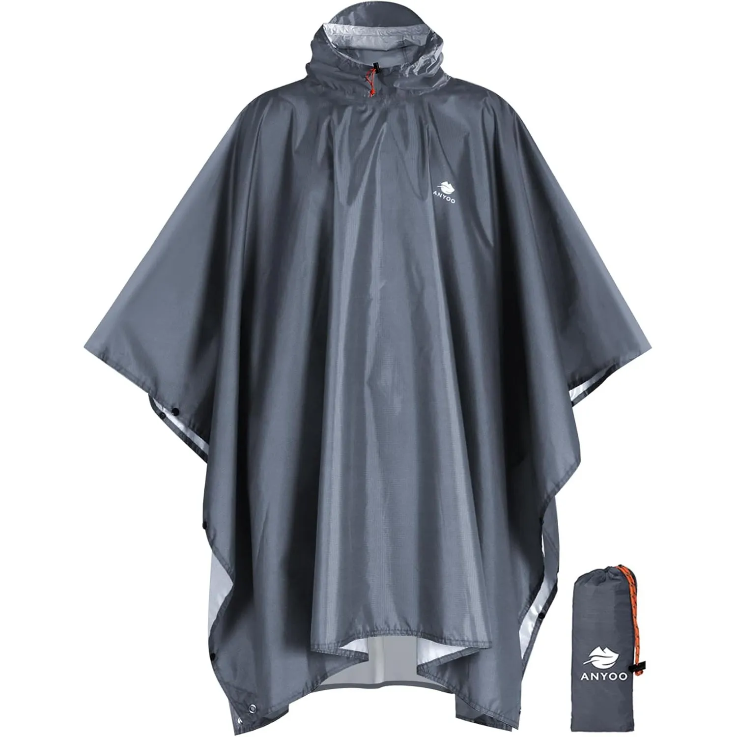ANYOO Wasserdichter Regenponcho Leicht Wiederverwendbar Unisex Vielseitig | Ripstop, Atmungsaktiv, Faltbare, Kompakt, m…