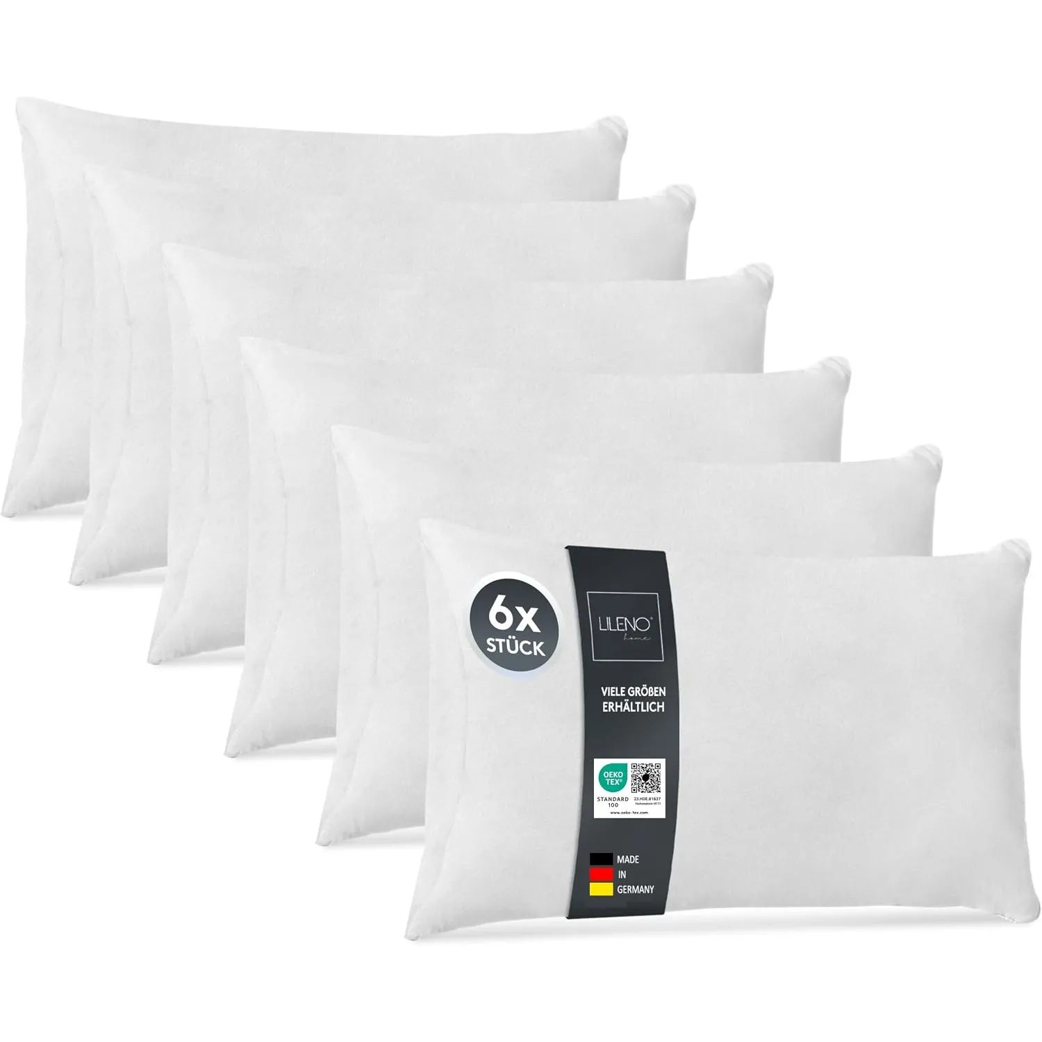 LILENO HOME Kissenfüllung 40x60 (6er Set) | Pralle Füllung für Couchkissen & Dekokissen | Wolkenweiches Sofa Pillow & S…