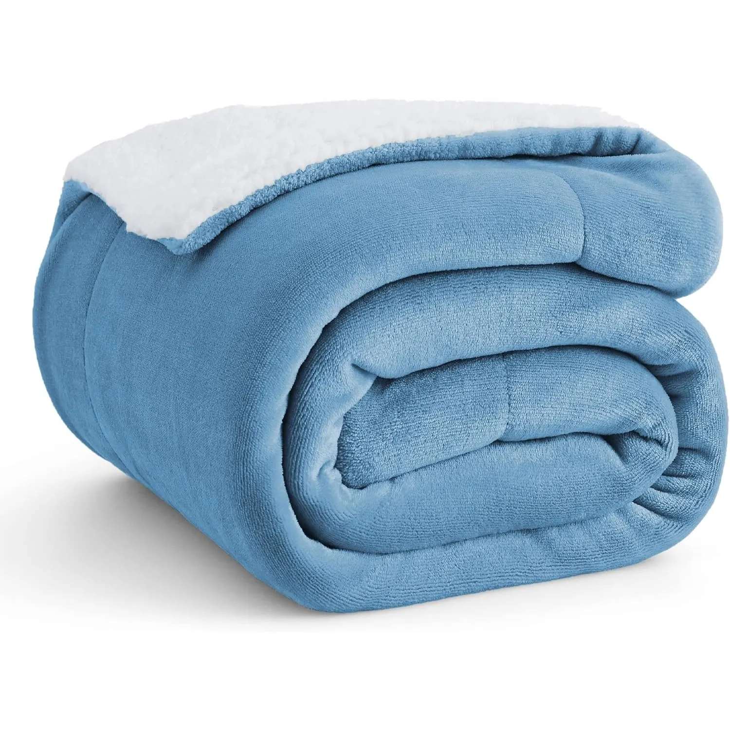 BEDSURE Sherpa Kuscheldecke Flauschig 150x200 - Sofadecke, Hellblau