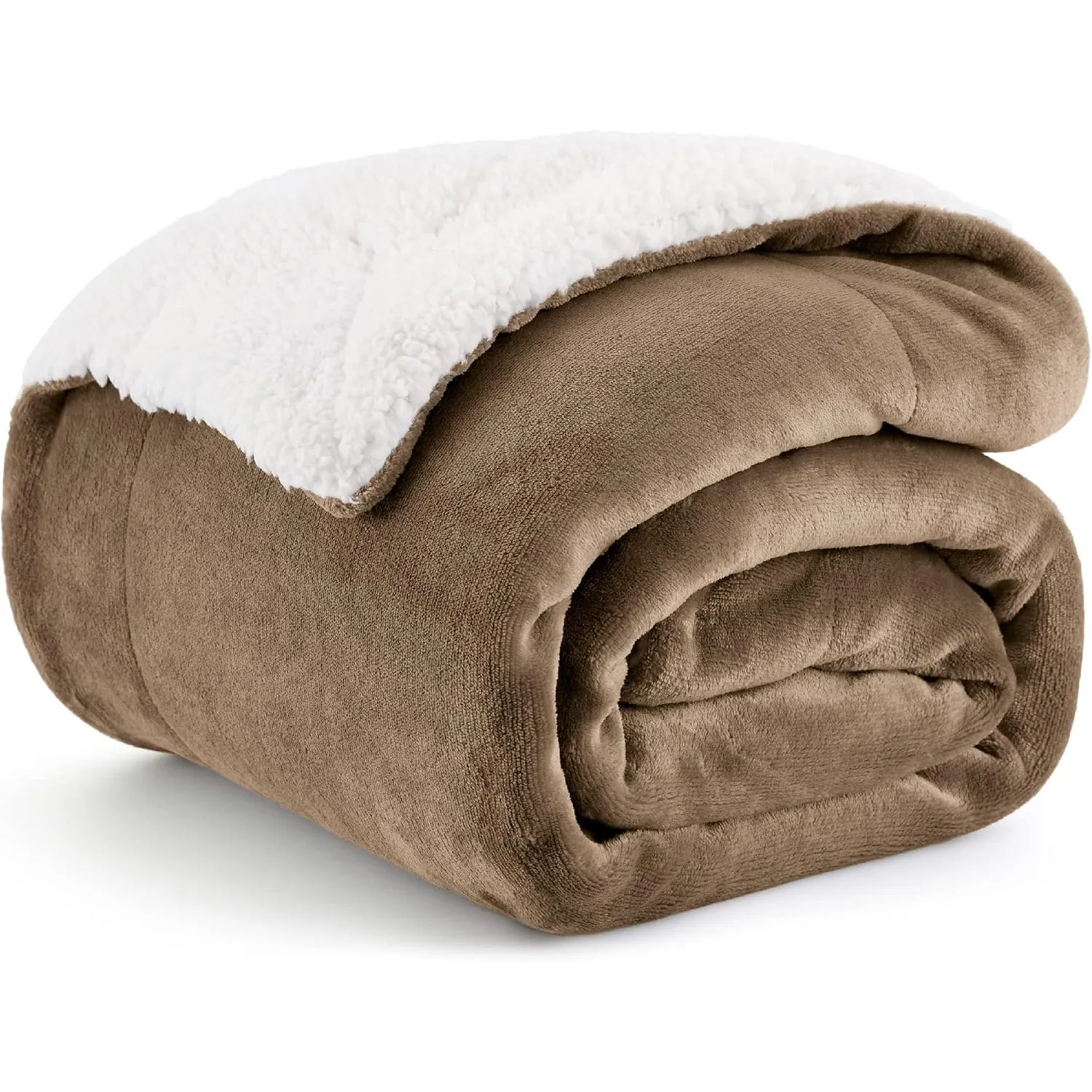 BEDSURE Sherpa Kuscheldecke Flauschig 150x200 - Sofadecke, Kamel