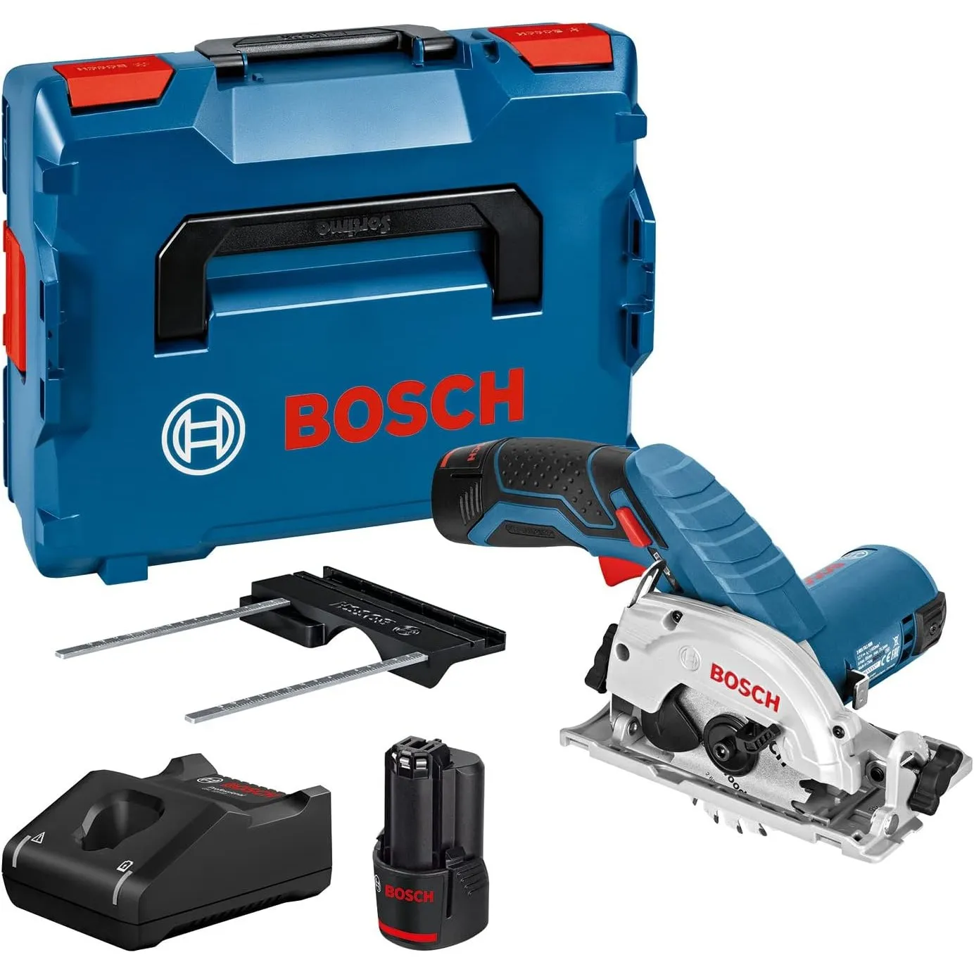 Bosch Professional 12V System Akku Kreissäge GKS 12V-26 (Sägeblatt- : 85 mm, inkl. 2x3.0Ah Akkus und Ladegerät, in L-BO…