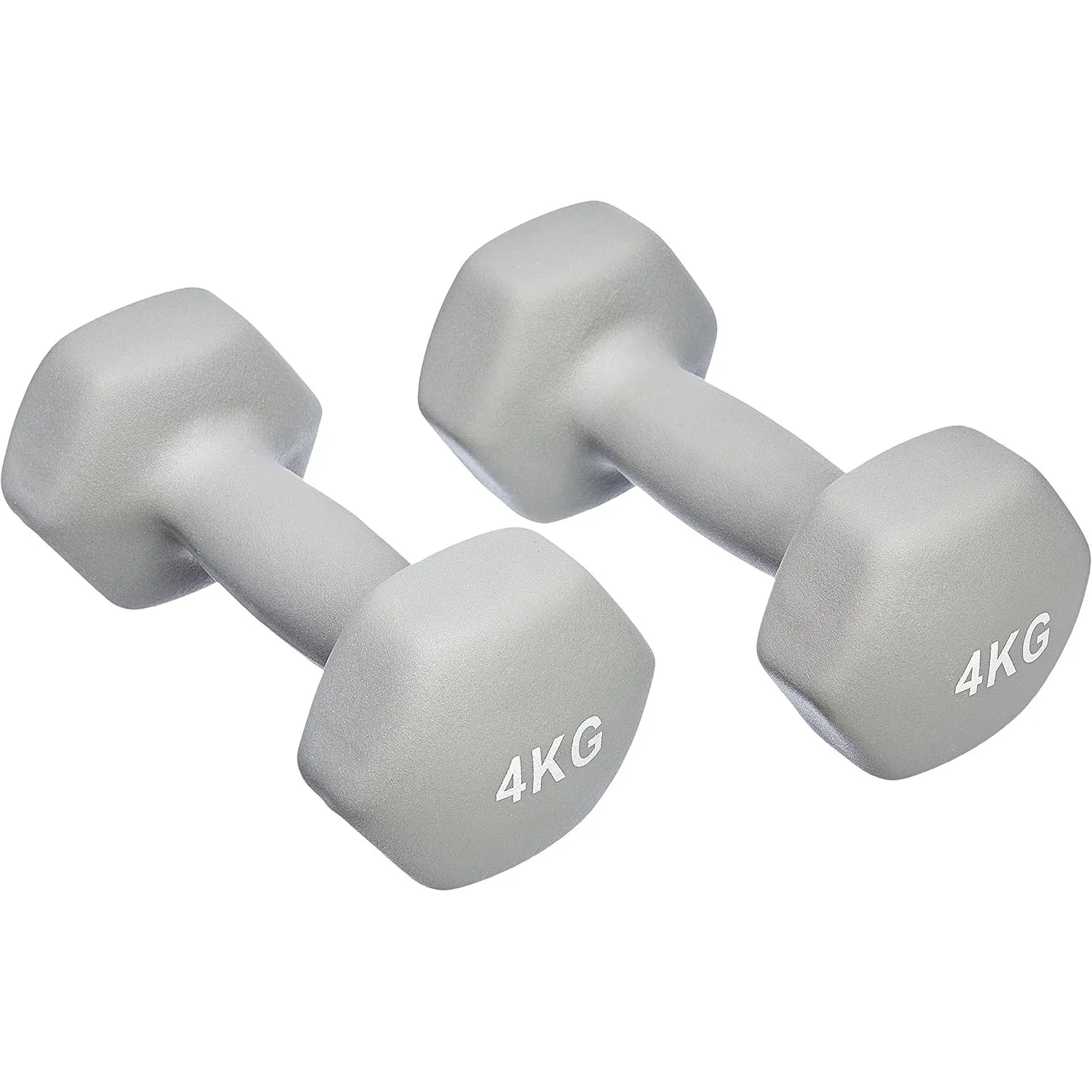 Amazon Basics Neopren Hanteln Gewichte, Hantelset, 2er-Set, 1–5kg, Sechseckig, für Krafttraining und Fitnesskurse