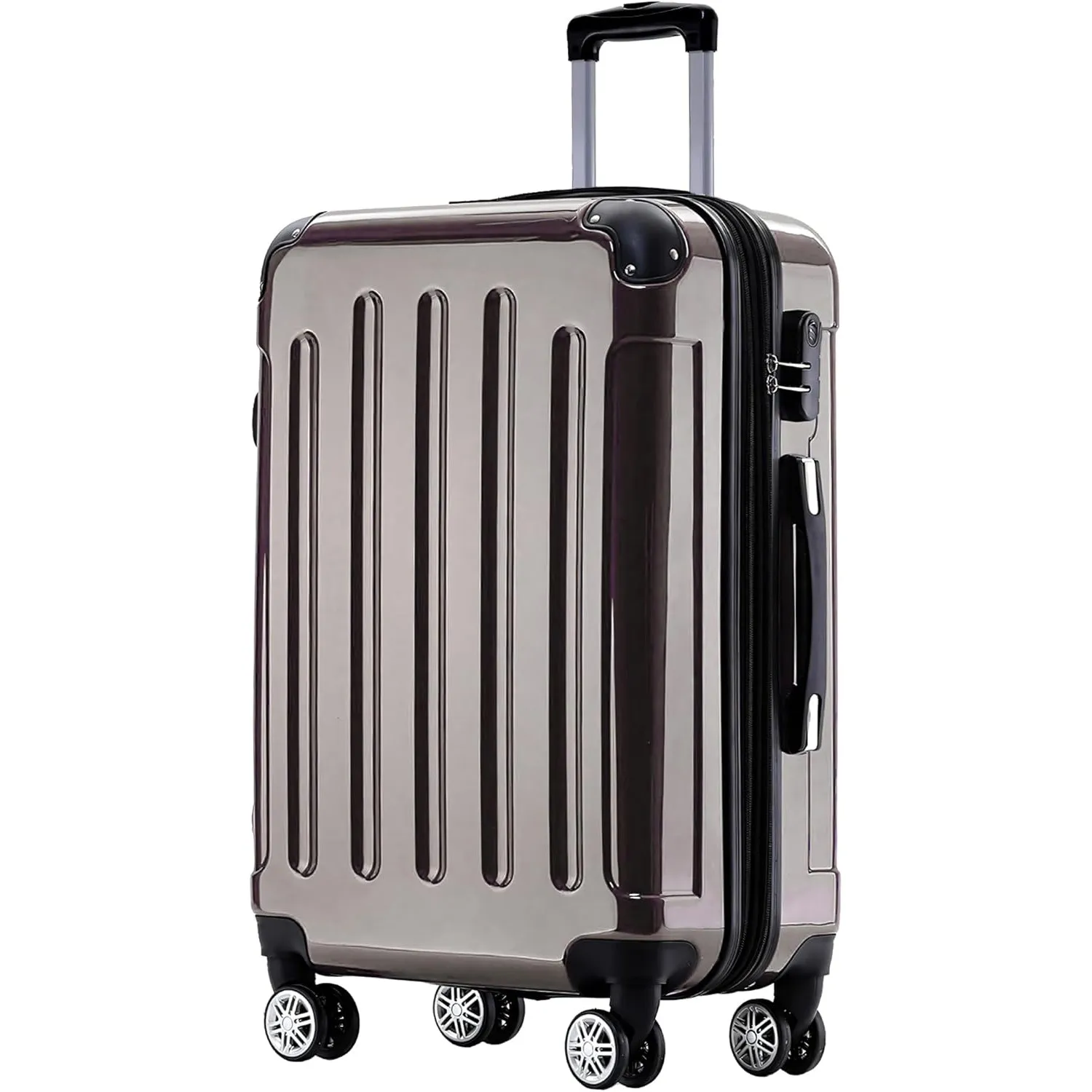 BEIBYE Zwillingsrollen 2048 Hartschale Trolley Koffer Reisekoffer Taschen Gepäck in M-L-XL-Set (Coffee, XL)