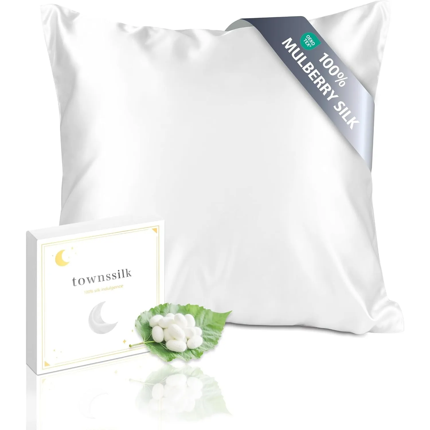 townssilk Seidenkissenbezug 40x40cm – 100% Maulbeerseide, 19mm, beidseitig Seide, Oeko-TEX Zertifiziert, Güteklasse 6A,…