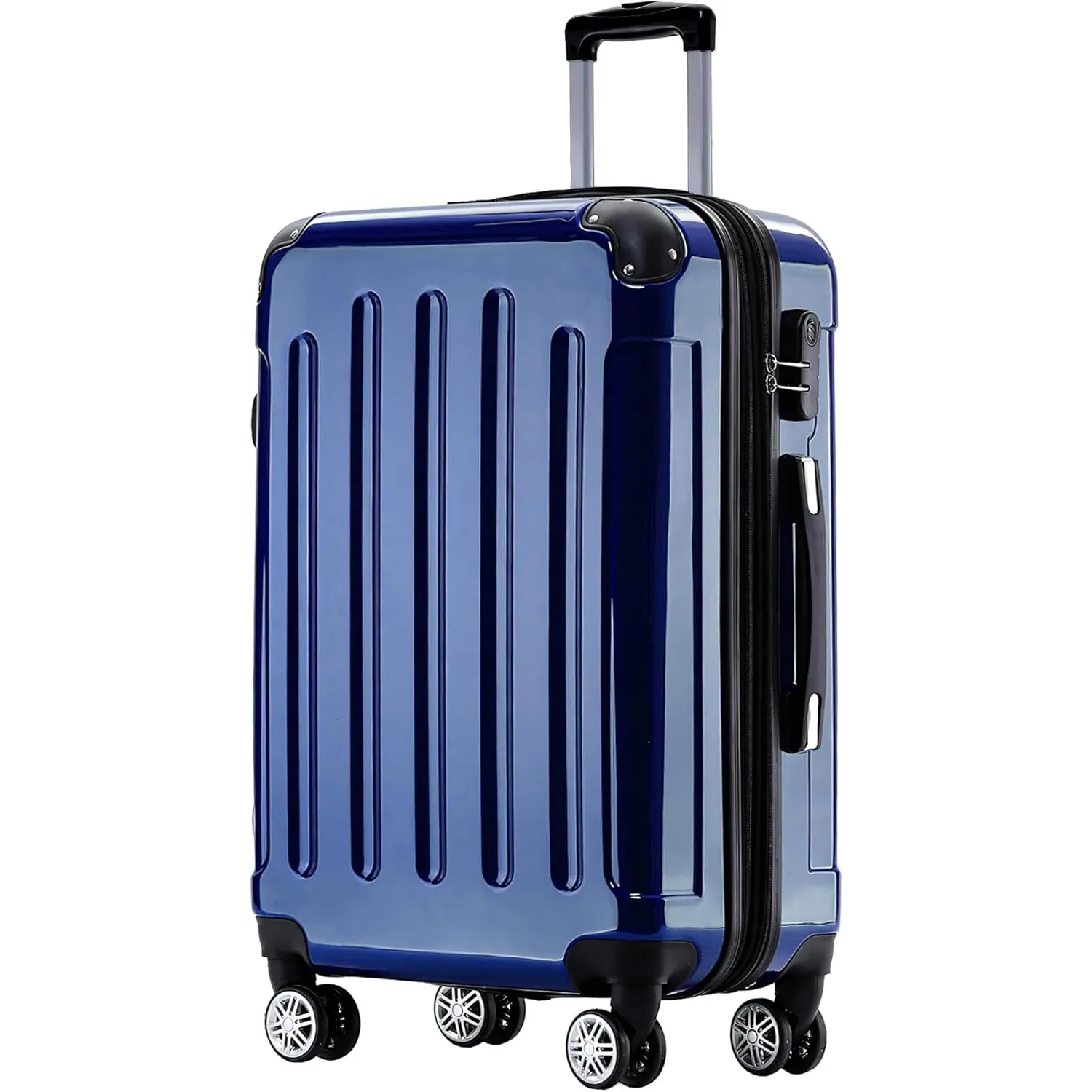 BEIBYE Zwillingsrollen 2048 Hartschale Trolley Koffer Reisekoffer Taschen Gepäck in M-L-XL-Set (Blau, XL)