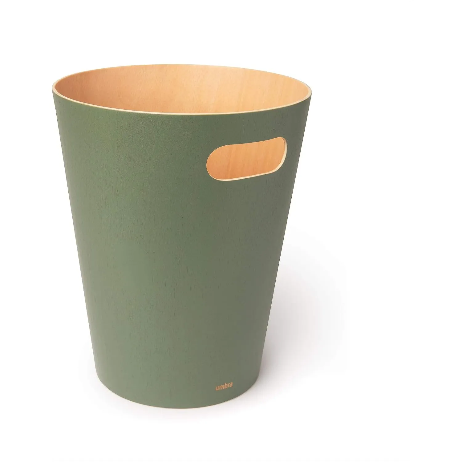 Umbra Woodrow Abfalleimer Holz, 7, 5l, Salbeigrün