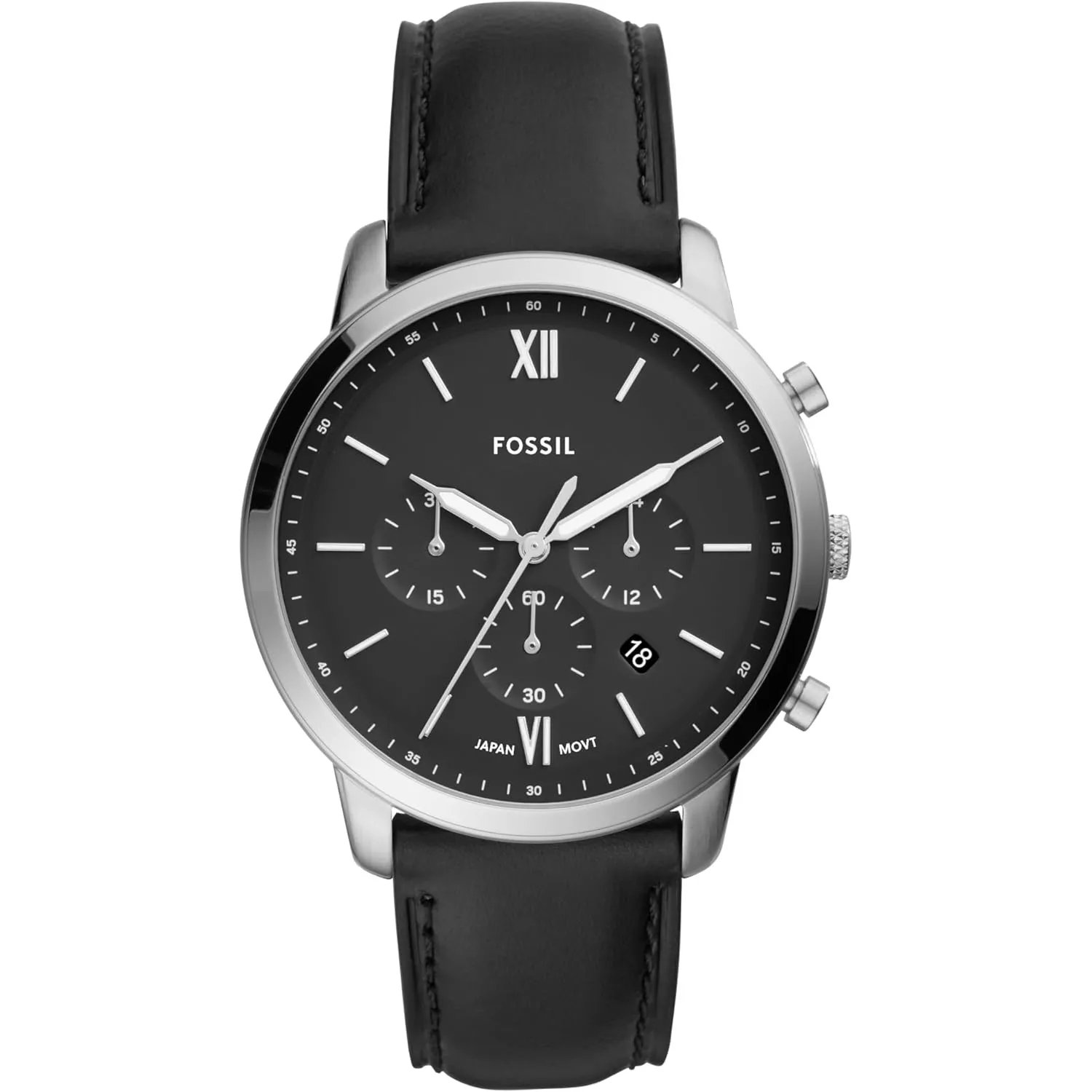 FOSSIL Neutra Uhr für Herren, Quarz-Chronographenwerk mit Lederarmband