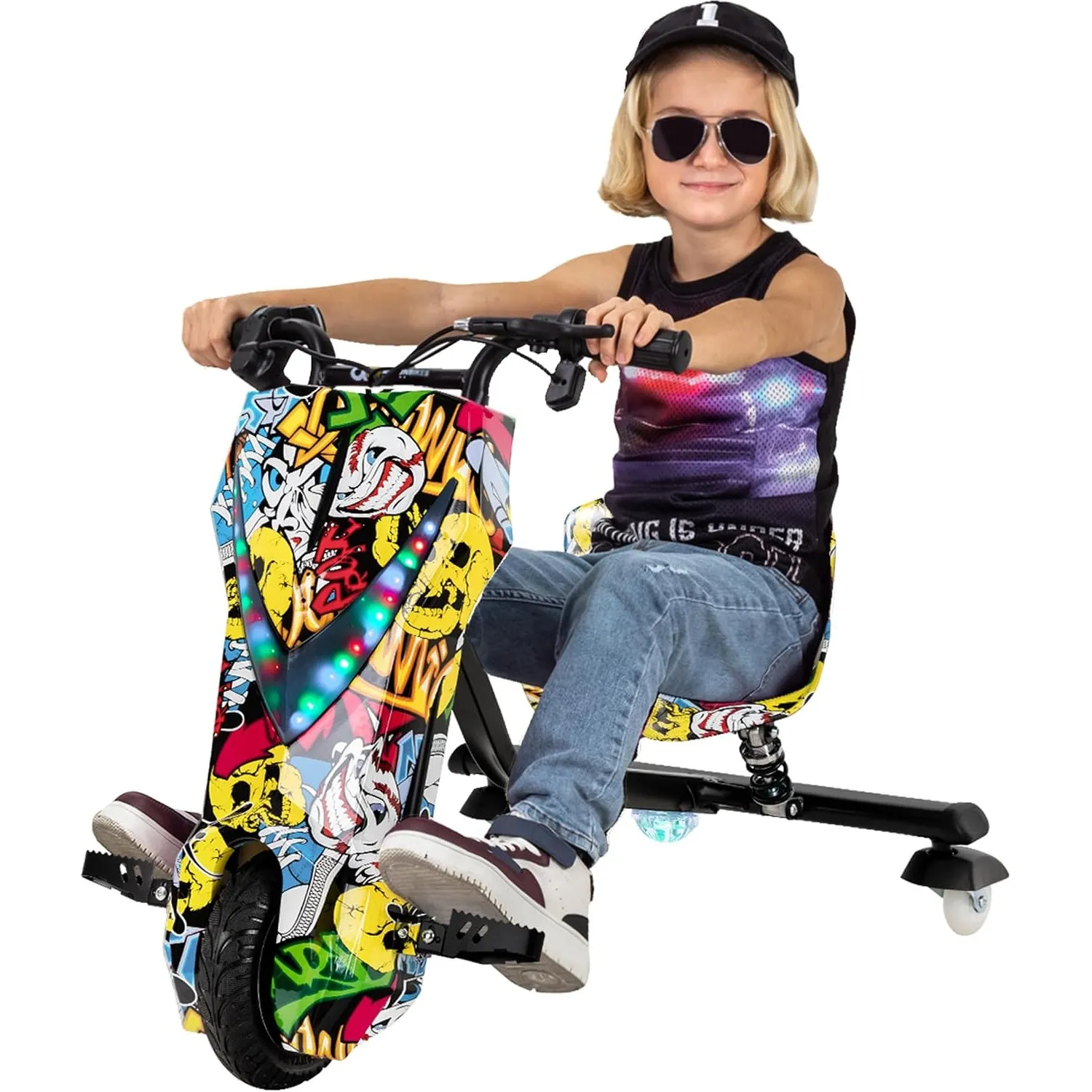 Actionbikes Motors Kinder Elektro Driftscooter (Grafit Gelb)