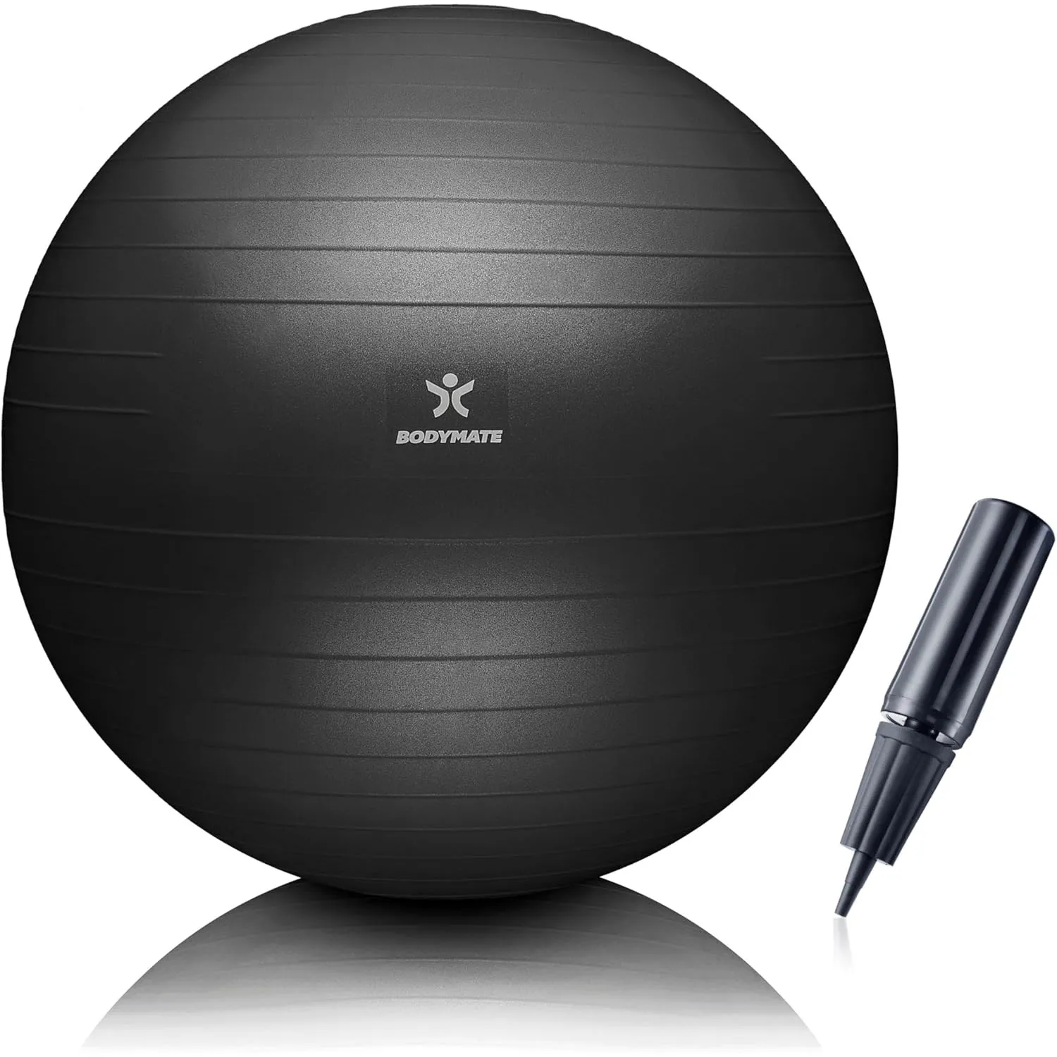 BODYMATE Gymnastikball Sitzball Trainingsball mit GRATIS E-Book inkl. Luft-Pumpe, Ball für Fitness, Yoga, Gymnastik, Co…