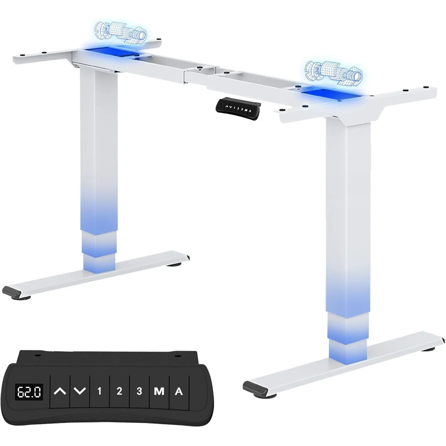 FLEXISPOT Höhenverstellbarer Schreibtisch Tischgestell,Doppelmotor&3-stufig | Elektrisches Tischgestell mit hoher Belas…