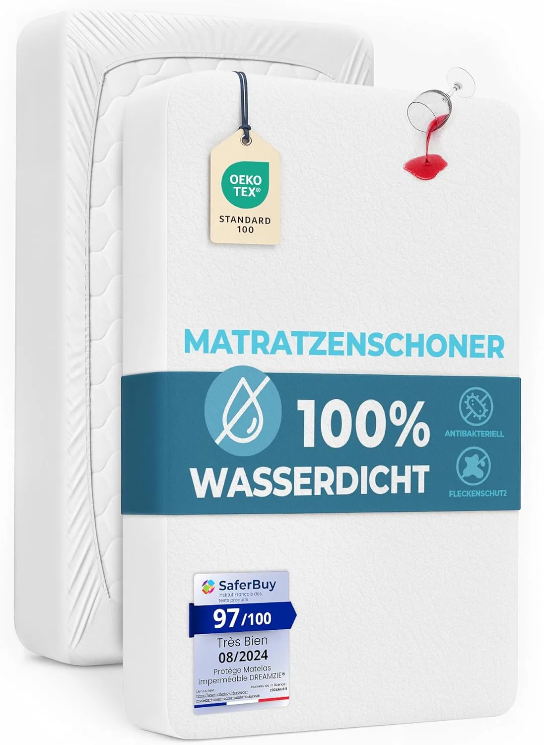 Dreamzie Matratzenschoner 80x200 cm Wasserdicht, für Kinder - Matratzenschutz Weich, Hypoallergen und Atmungsaktiv – Oe…