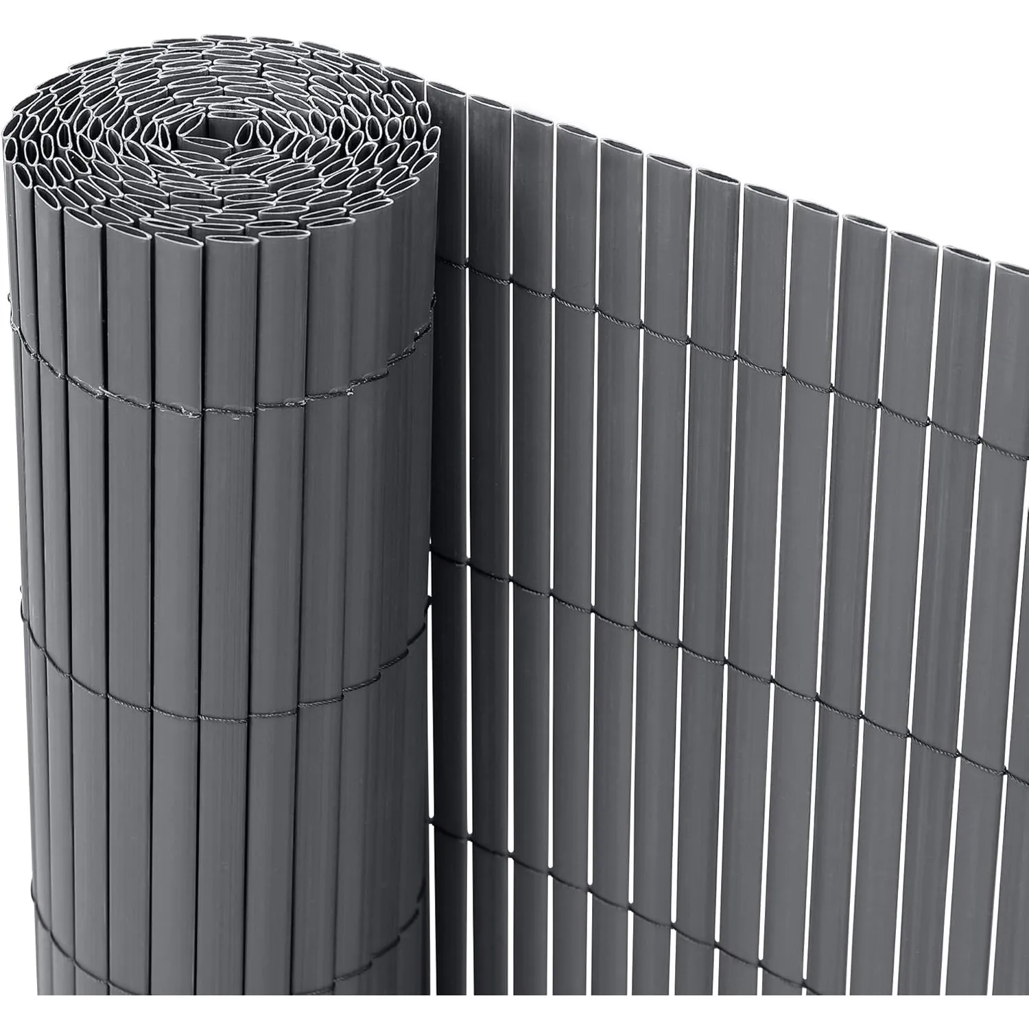 Ribelli® PVC Sichtschutzmatte Sichtschutzzaun Sichtschutz Zaun Balkon Windschutz (80 x 600 cm, Anthrazit)