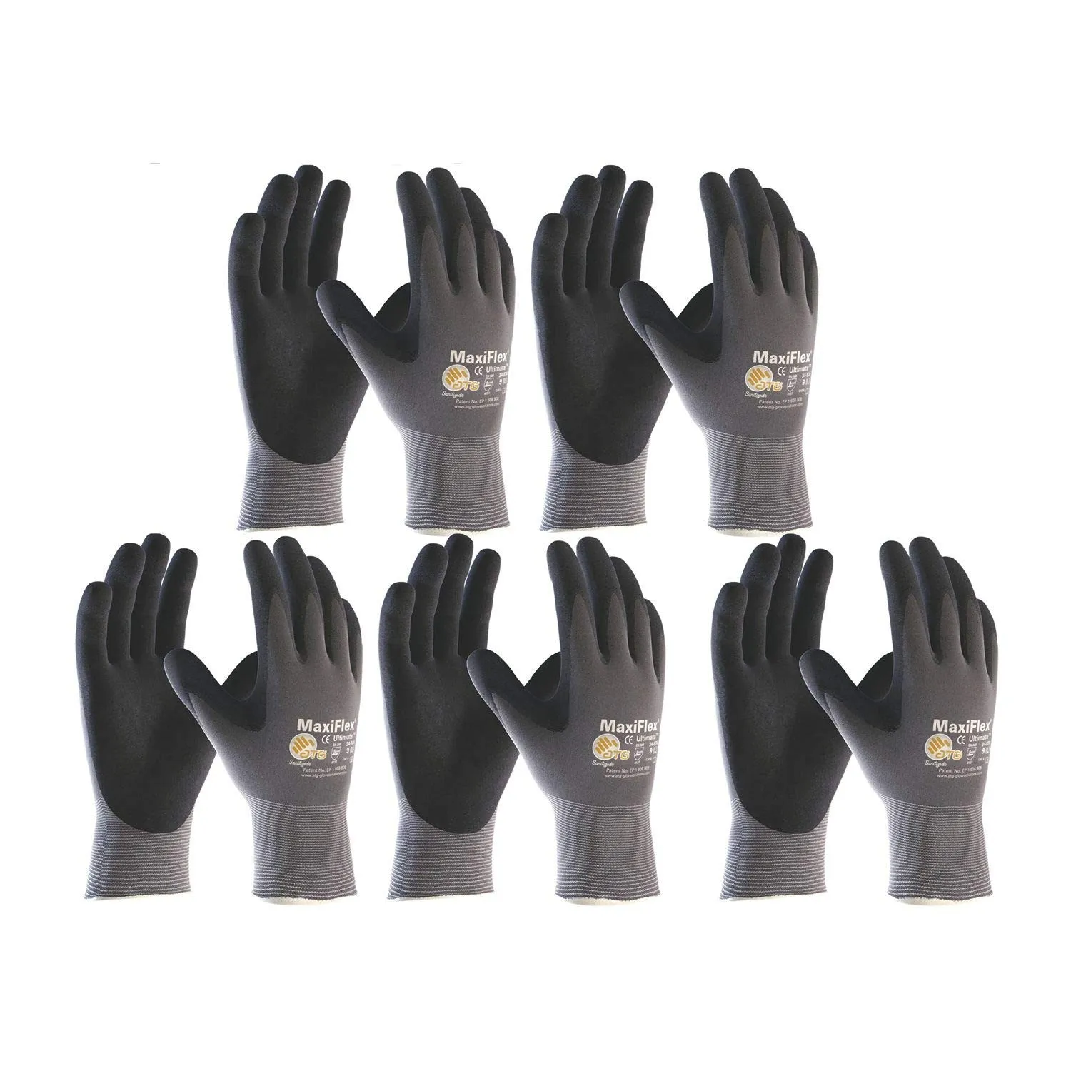 ATG Schutzhandschuh Maxiflex®Ultimate 34-874 Größe 10, schwarz, EN388 Kategorie II Inhalt: 5 Paar