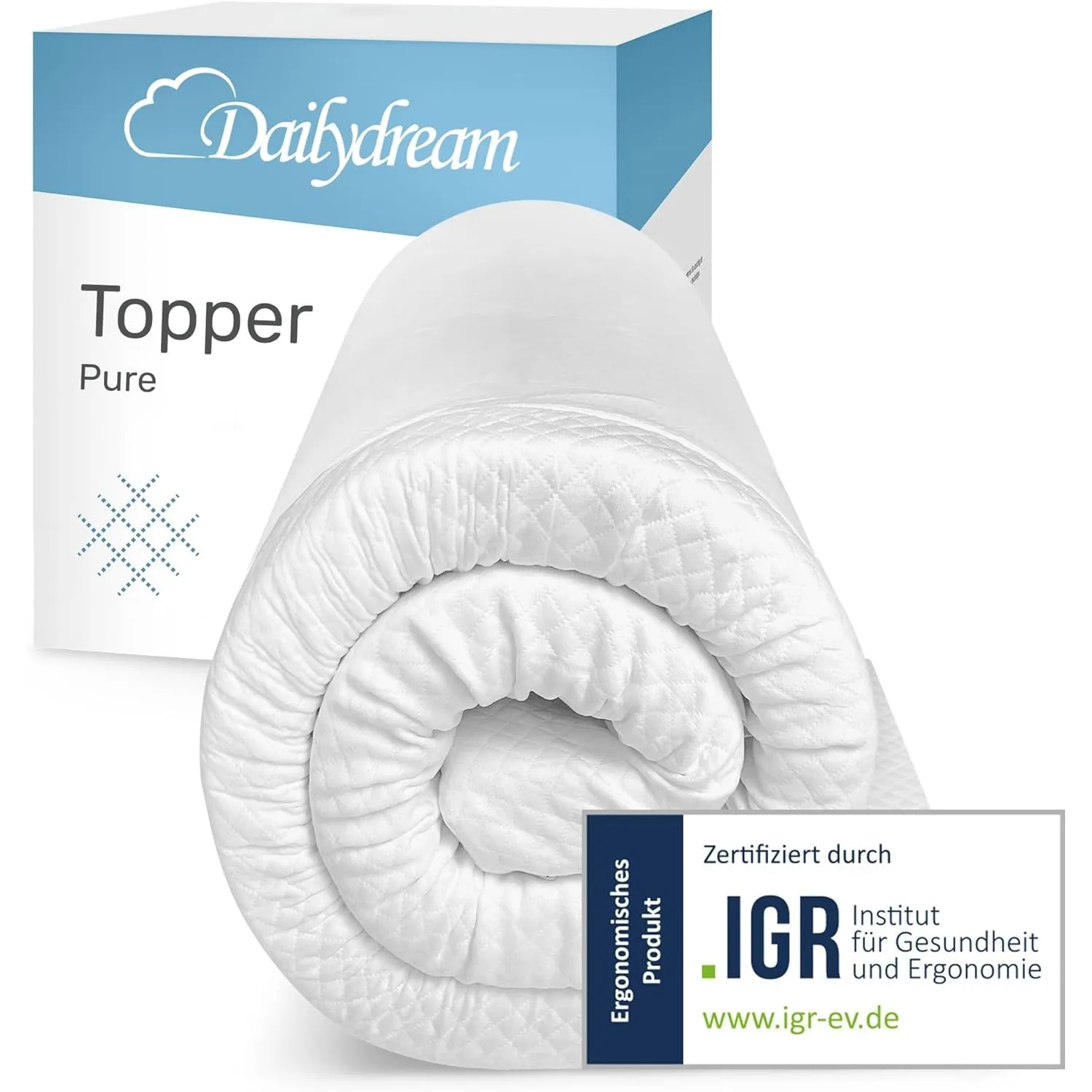 Dailydream Topper 160x200cm aus Memory Foam, 5 cm hoch