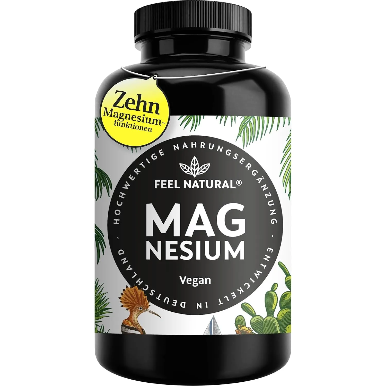 Magnesium hochdosiert Kapseln - 365 Stück (Jahresvorrat) - 664mg je Kapsel