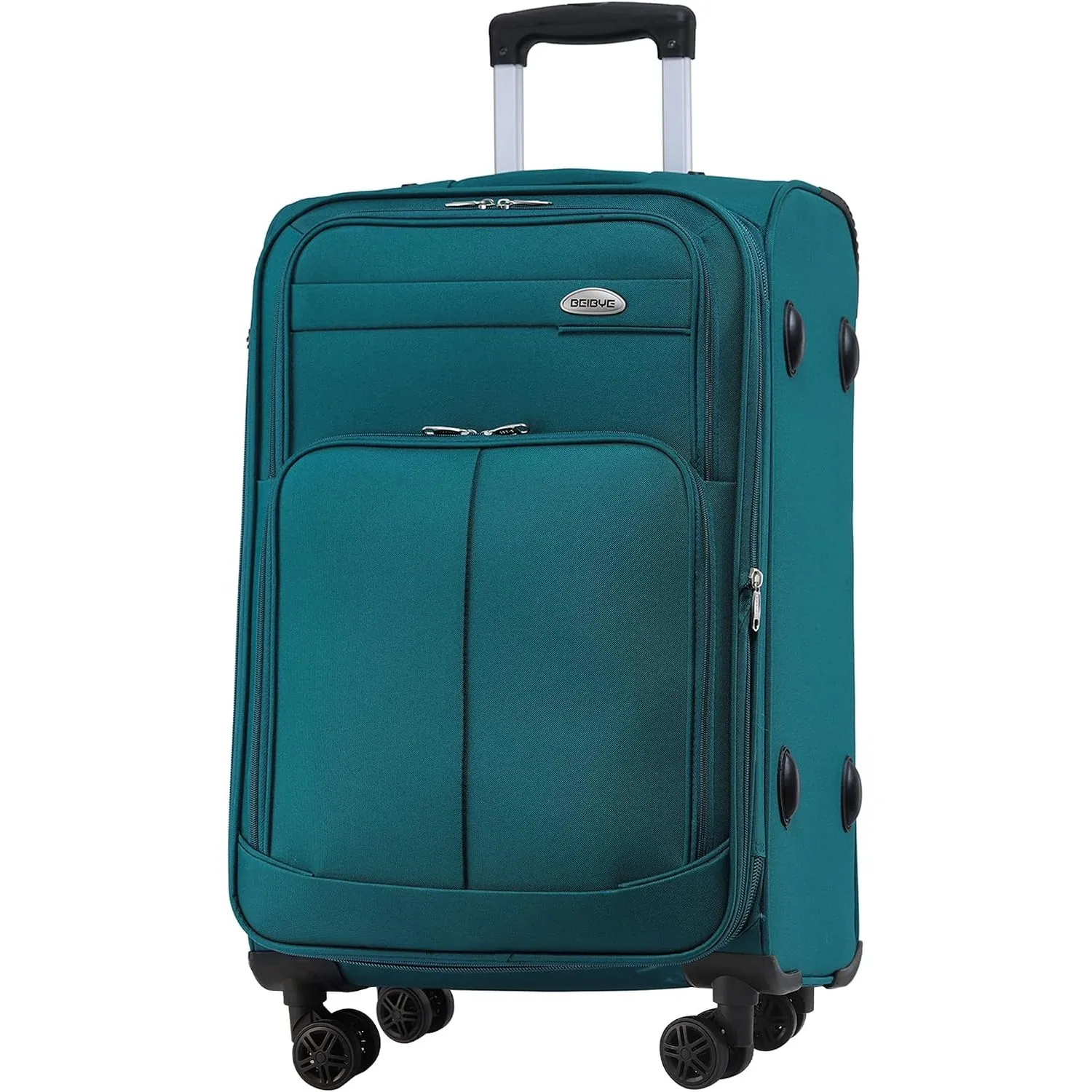 BEIBYE Leichter Stoffkoffer Kofferset Trolley Außentaschen Dehungsfuge mehr Stauraum mit Zahlenschloss (Turquoise, XL-G…